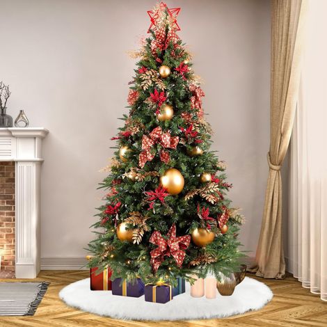 Weihnachtsbaumdecke – Weiße Tischdecke – Weihnachtsdekoration – 91 Cm – 1 Stück