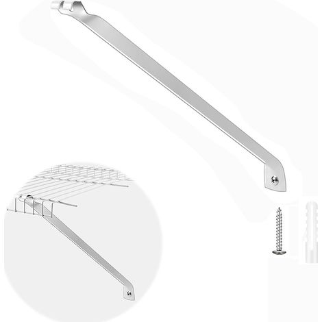 Weiße Metall-regalhalterung, 43 Cm (17 Zoll), Geeignet Für Drahtregale Im Lager. Dreieckige, Tragende Halterung, Inklusive Befestigungsschrauben Und Dübeln. Geeignet Für Drahtregale.