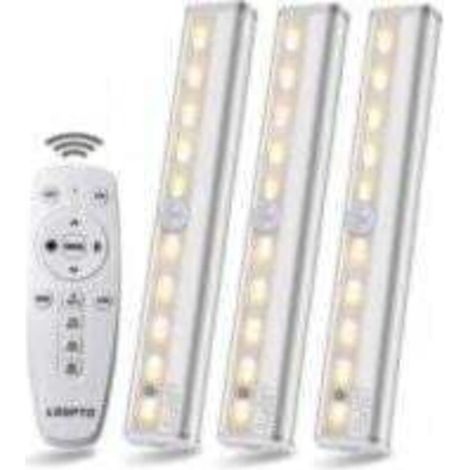 Zvd Kabellose Led-lampe, 3er-pack Mit Fernbedienung – Für Schlafzimmer, Kleiderschränke, Vitrinen, Keine Verkabelung Erforderlich