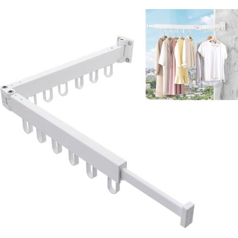 Zusammenklappbarer Wandwäscheständer – 2-in-1-wäscheständer – Ideal Für Waschküche, Balkon, Badezimmer, Terrasse, Studentenwohnheim Und Apartments – Weiß – 1 Stück