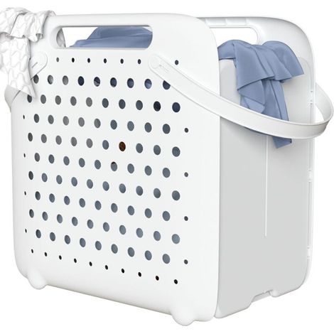 Zusammenklappbarer Wäschekorb (45 L), Tragbarer Aufbewahrungskorb Mit Griffen Und Belüftungslöchern, Wäschekorb Für Schmutzwäsche Im Waschraum/schlafzimmer