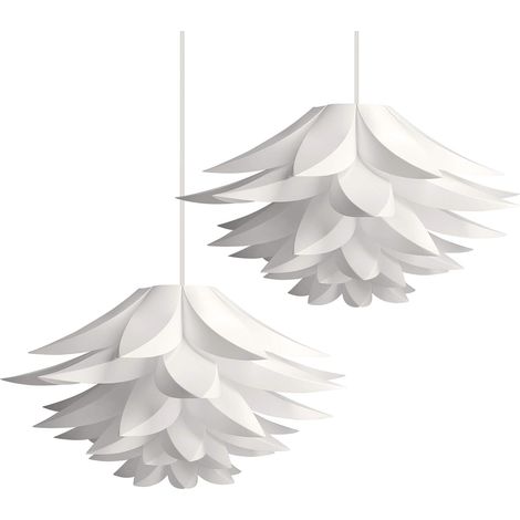 Zweiteiliger Puzzle-lampenschirm – Lotusblüten-design – Für Pendel- Oder Stehlampe – 50 Cm Durchmesser – Weiß