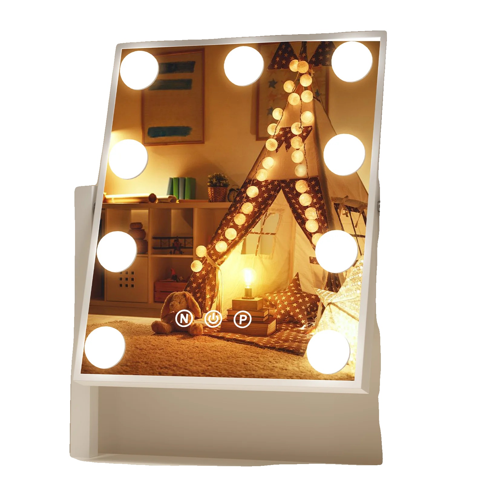 Make-up Spiegel, Led-beleuchtung, Touch-sensitive Steuerung, Weiss