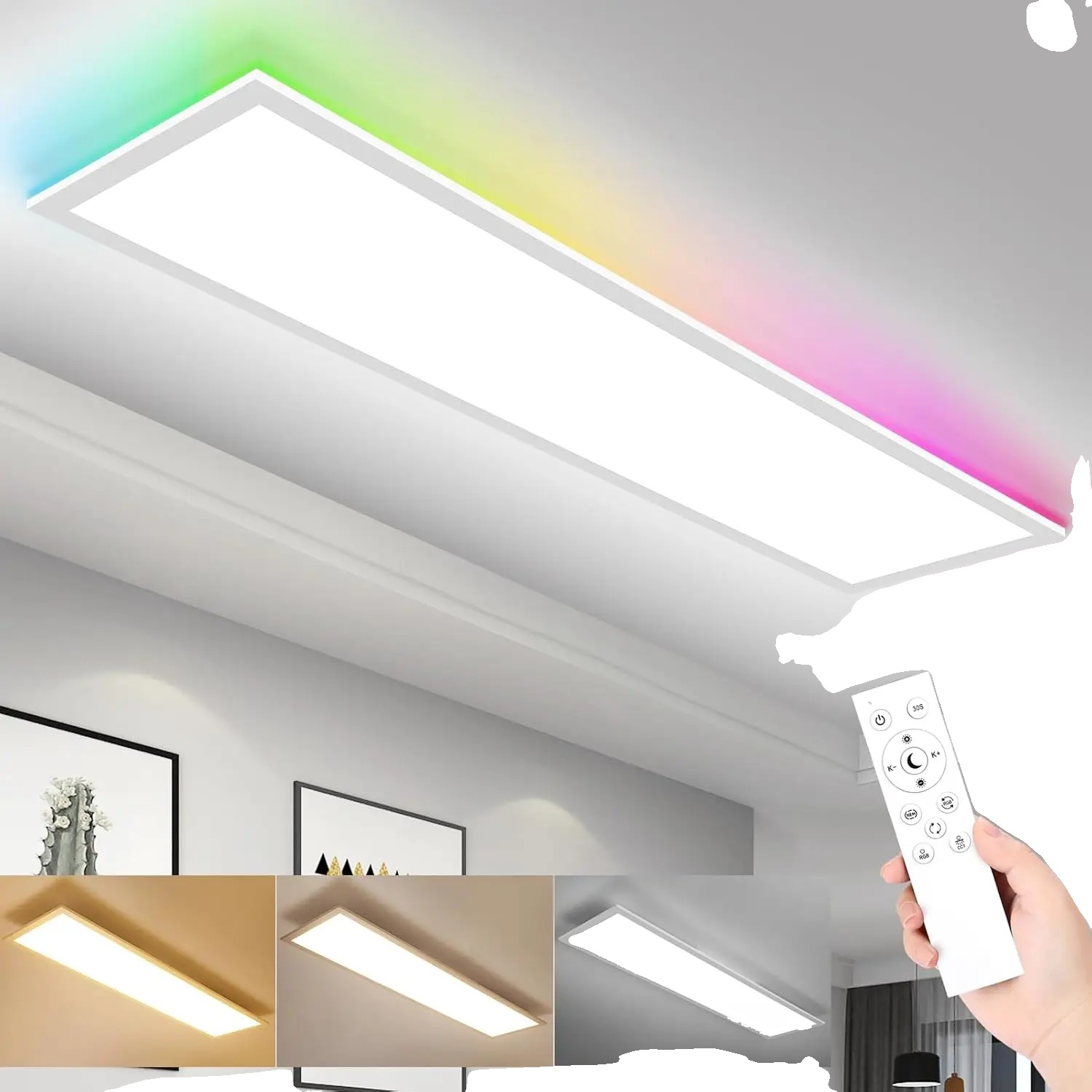 Led-panellampe, Dimmbar, Rgb-farbeffekte, 1stück, 30w-a