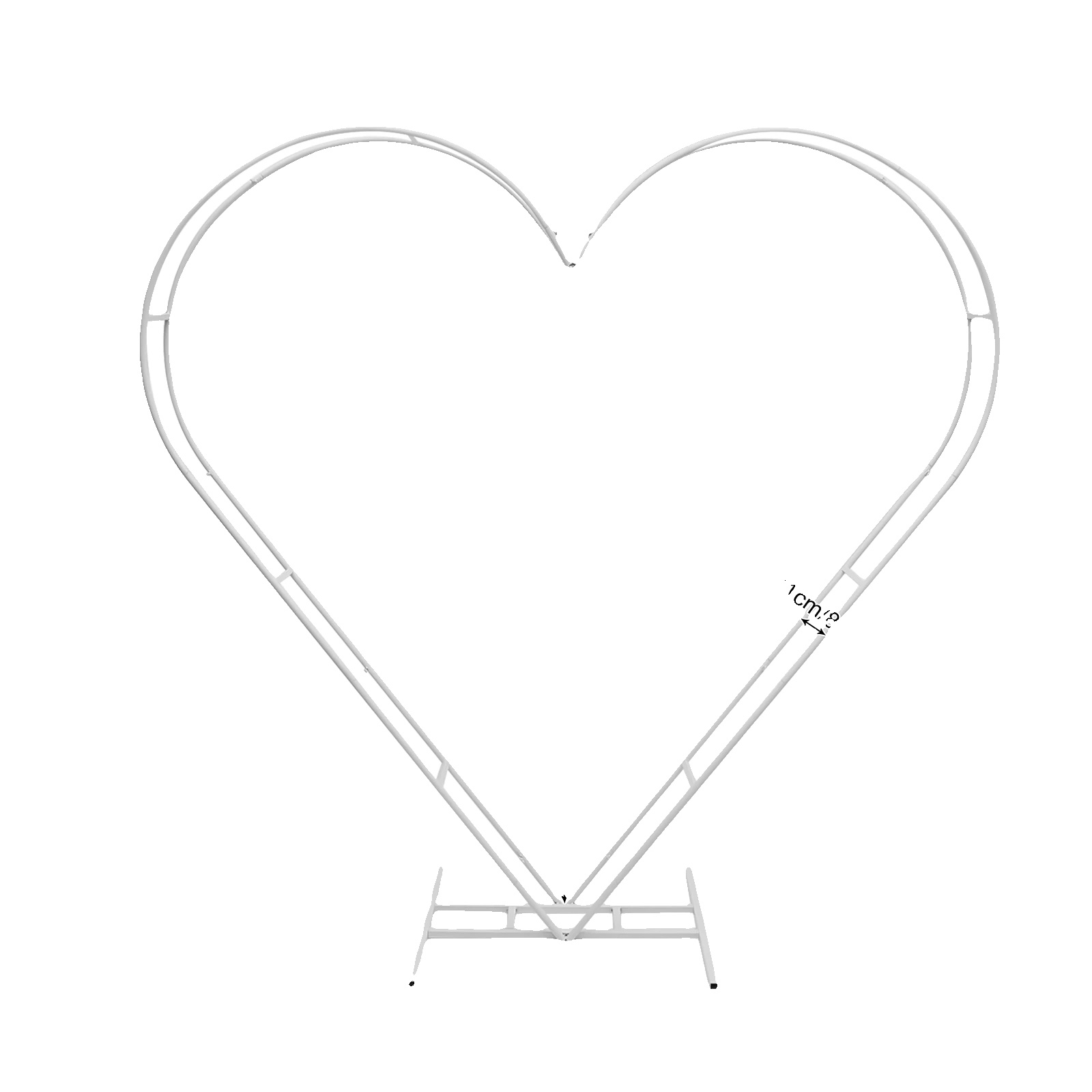 Hochzeitsbogenständer, Herzförmiges Design, Langlebige Stahlkonstruktion, Weiss