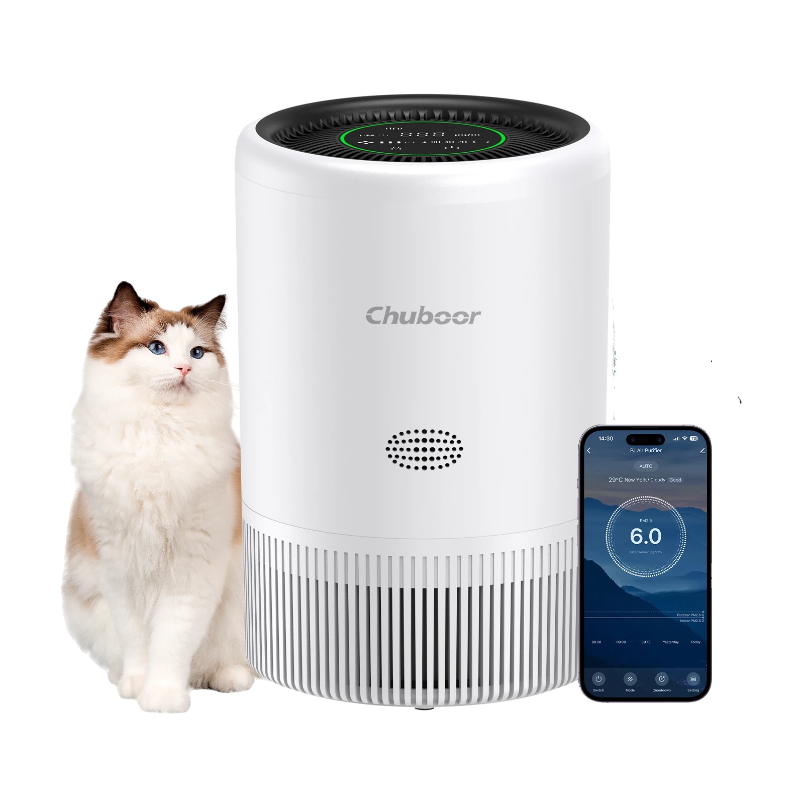 Luftreiniger, Hepa-filter, App/alexa-steuerung, Wifi-a, 2.5kg-a
