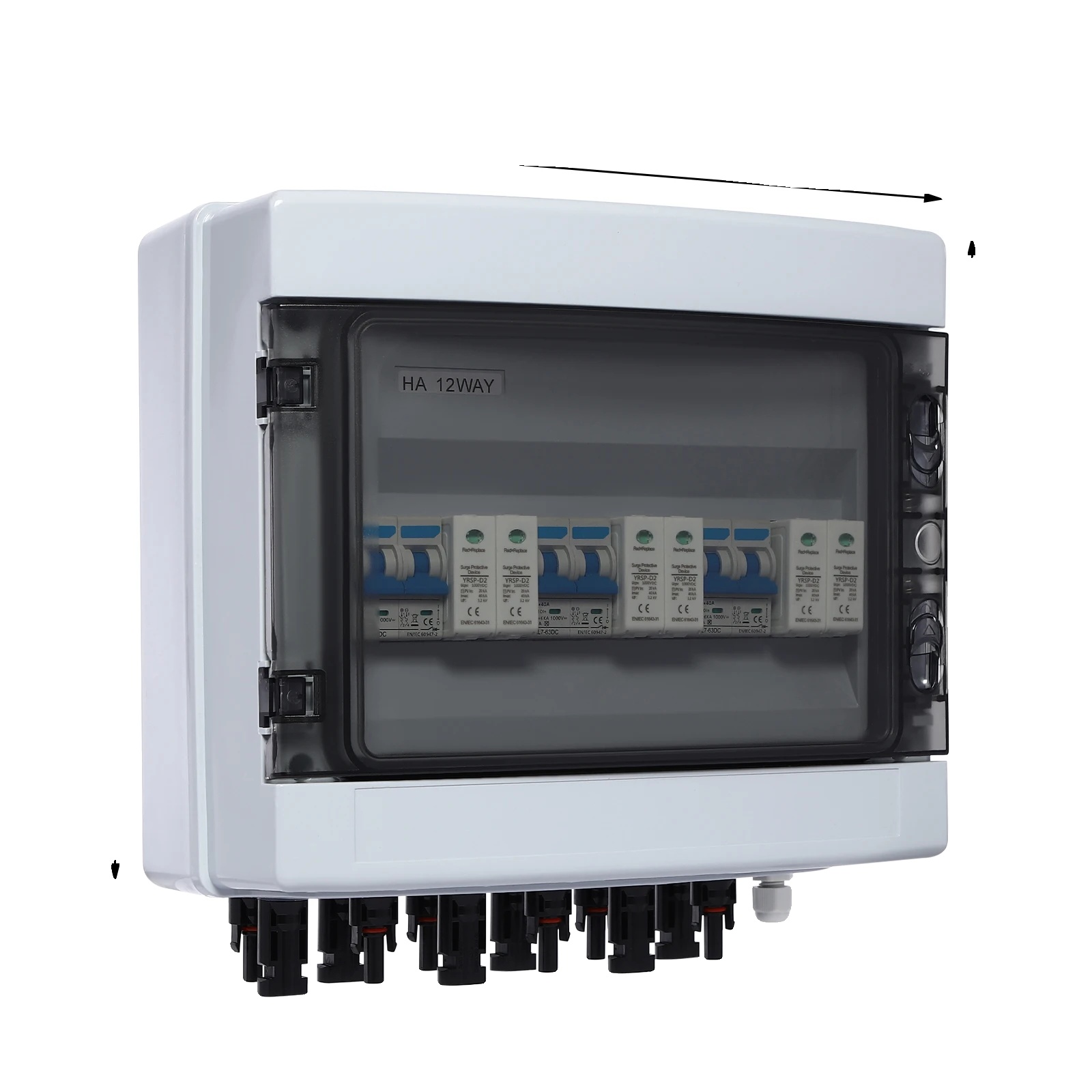 Solar Combiner Box, 40a Maximale Stromstärke, Ip65 Wasserdicht, Weiss