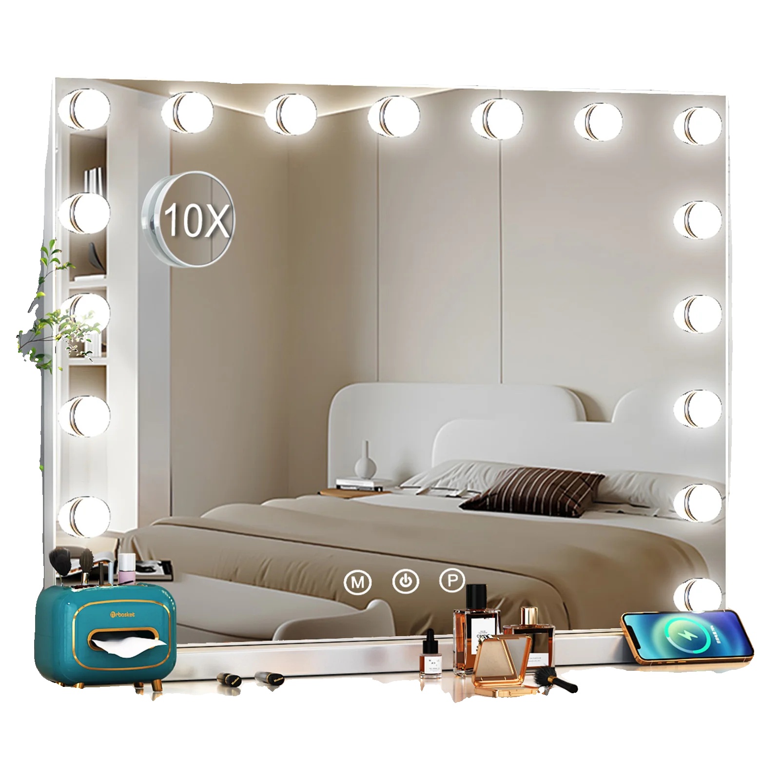 Make-up Spiegel, Led-beleuchtung, Modernes Design, Weiss