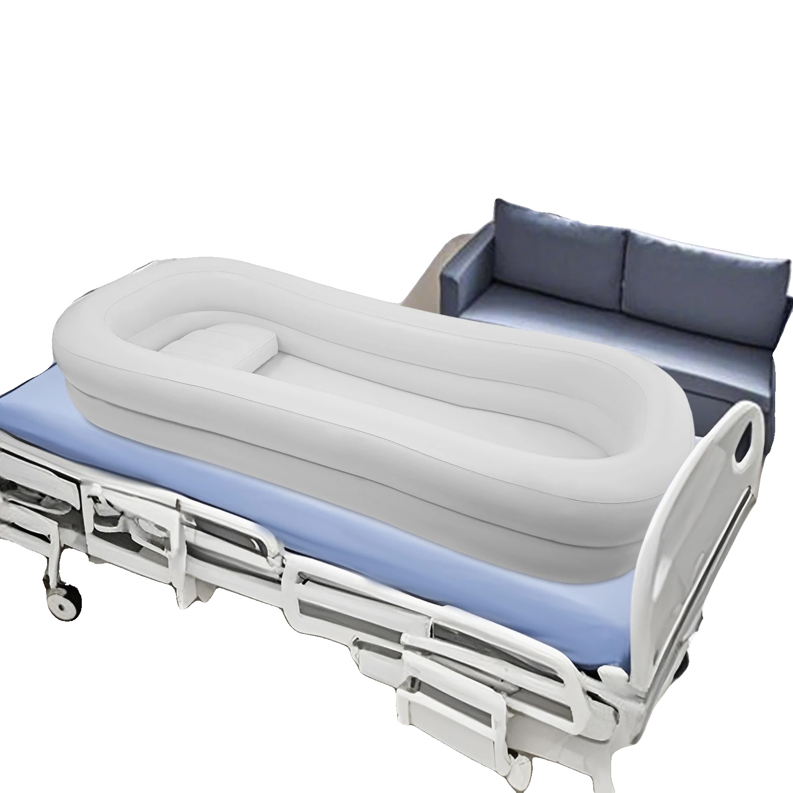 Aufblasbare Badewanne, Pvc-material, Abmessungen 220x100x38 Cm, Tragfähigkeit 60-80 Kg, Wasserbeutel 10 L, Elektrische Pumpe 130w