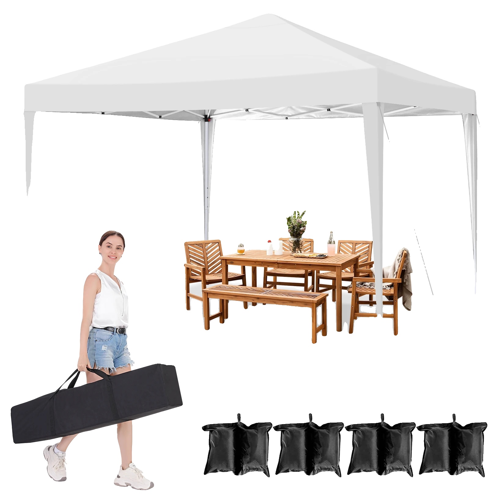 Pavillon, Einfache Montage, Wetterfest, Weiss