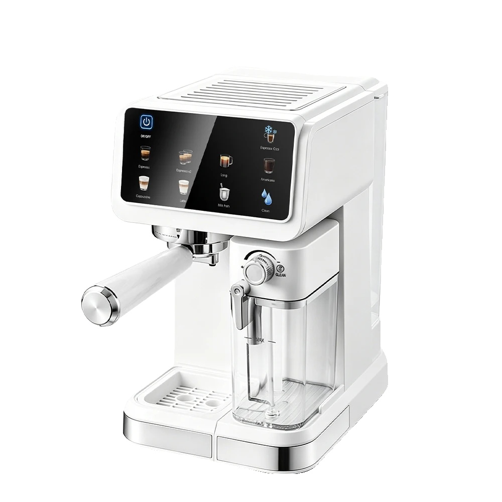 Espresso-kaffeemaschine, Ein-tasten-bedienung, 20 Bar Druck, Weiß