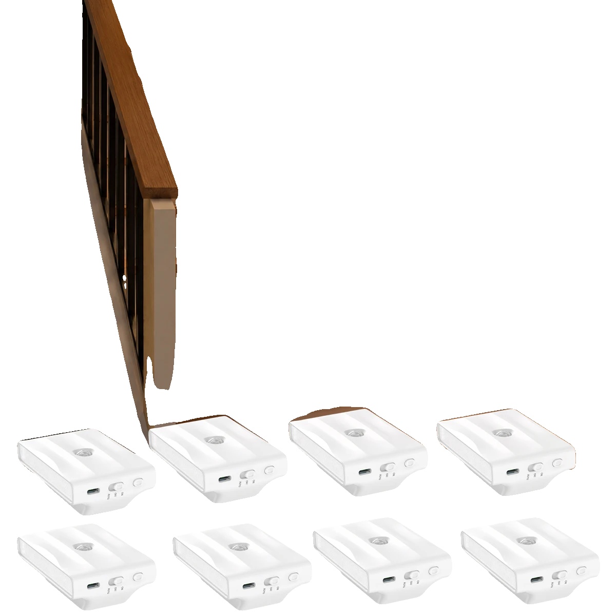 Bewegungsmelder Nachtlicht, Wiederaufladbar, 3 Einstellbare Modi, 8pcs