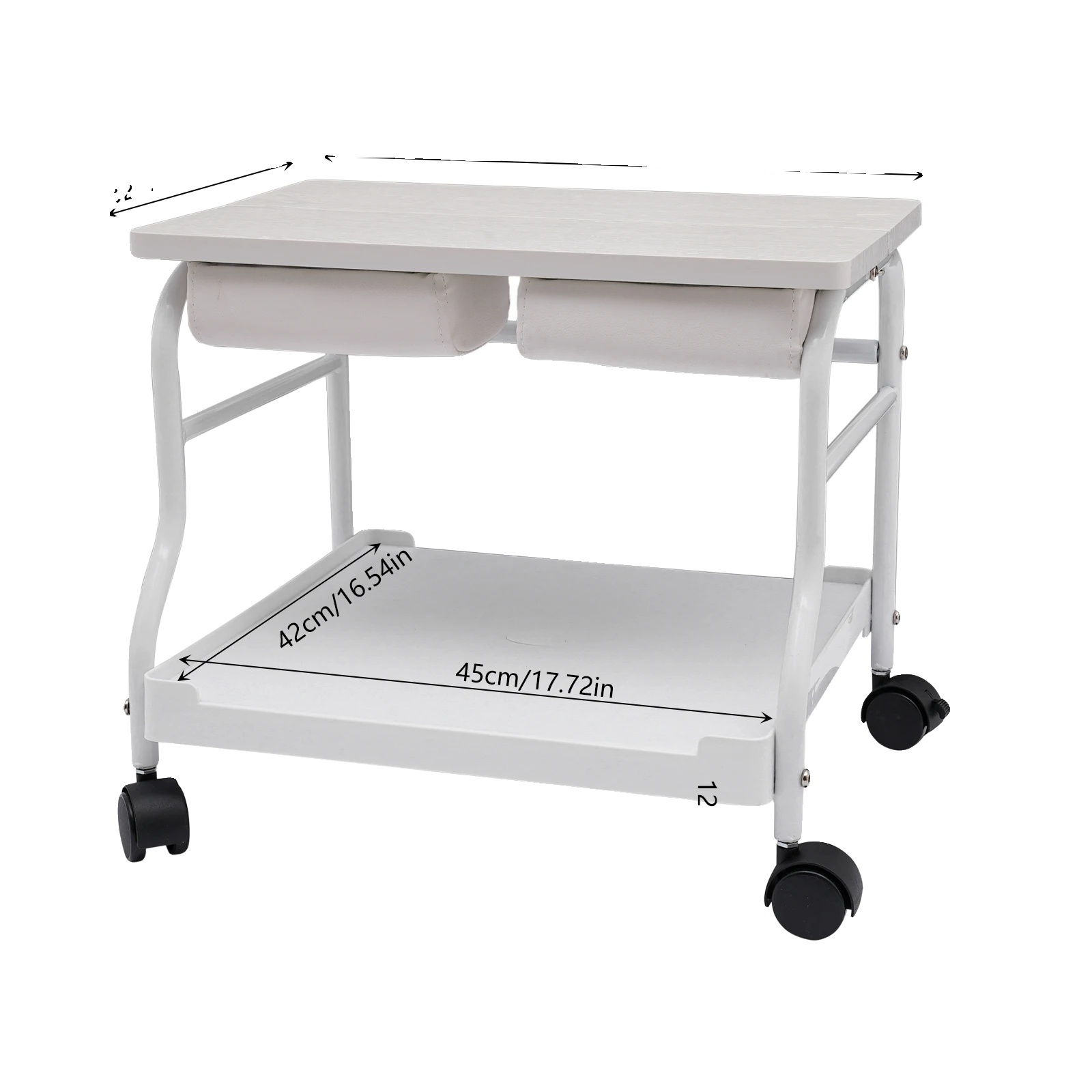 Fußbadwagen, Tragbares Design, 18 Kg Tragfähigkeit, Weiss