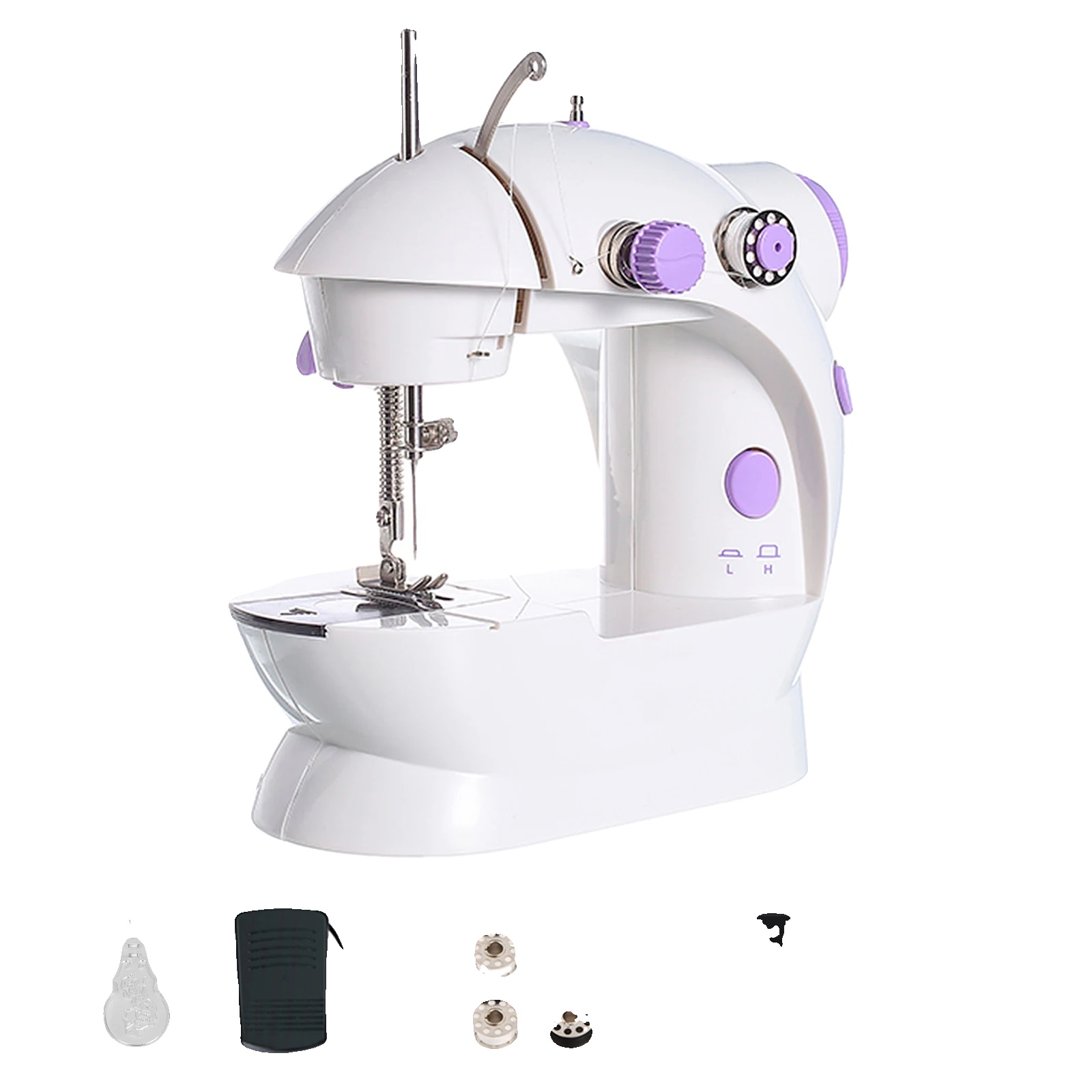 Mini-elektro-nähmaschine, Doppel-thread-sicherheitsstich, 2-geschwindigkeits-einstellungen, Tragbares Design, Einfaches Fadenabschneiden, Batterie-
