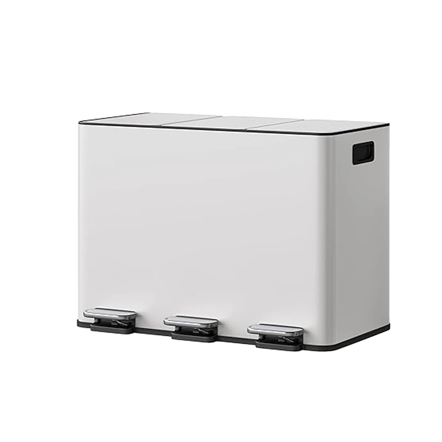 Müllbehälter, Edelstahl, 3-fächer-design, Weiß