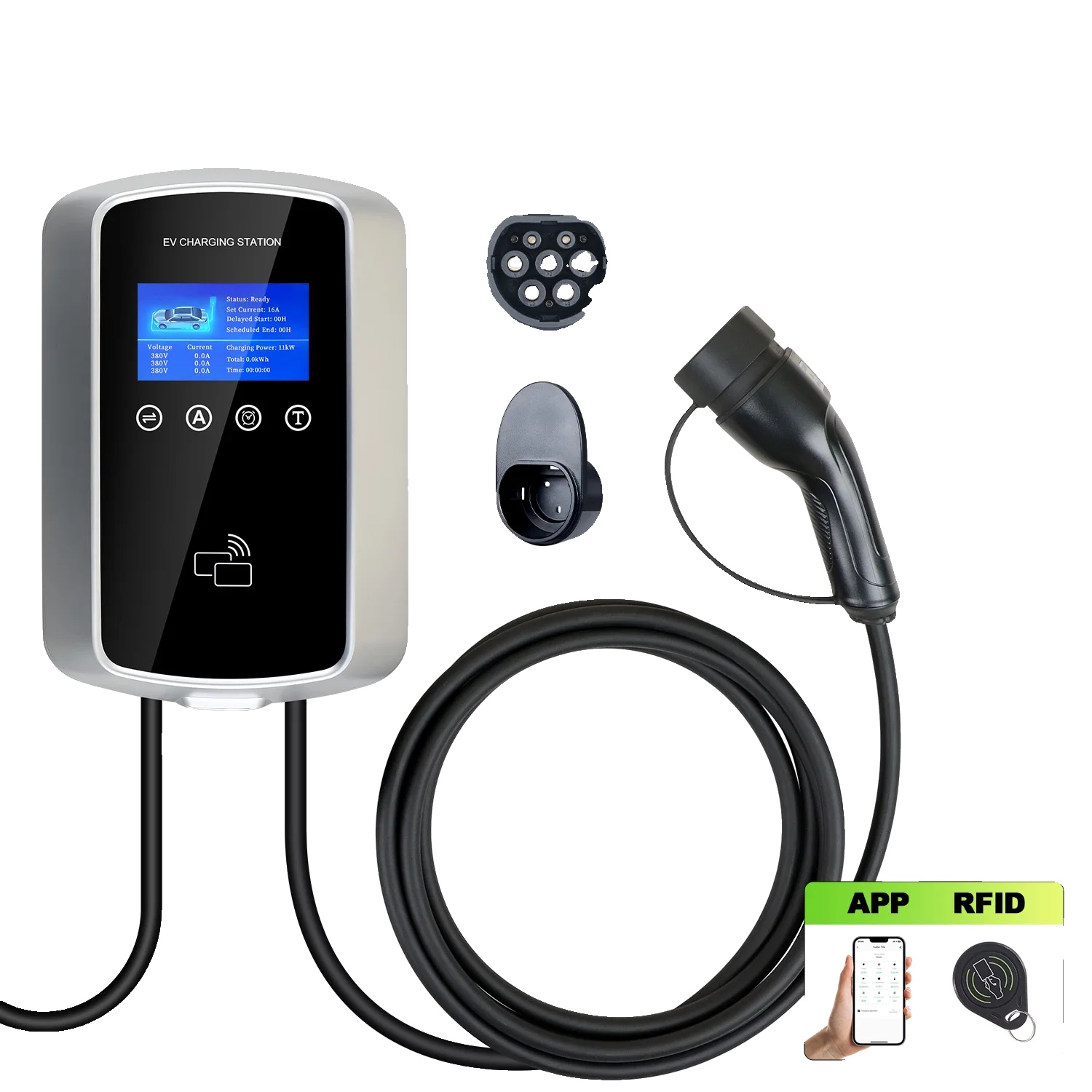 Ev-ladestation, Wlan-planung, 5m Kabel, Typ2 11kw 5m