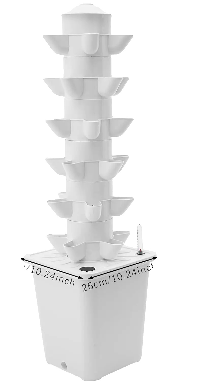 Hydroponischer Turm, 6-stufiges Design, Nährstoffpumpe Enthalten, Yljhy6-001200eu