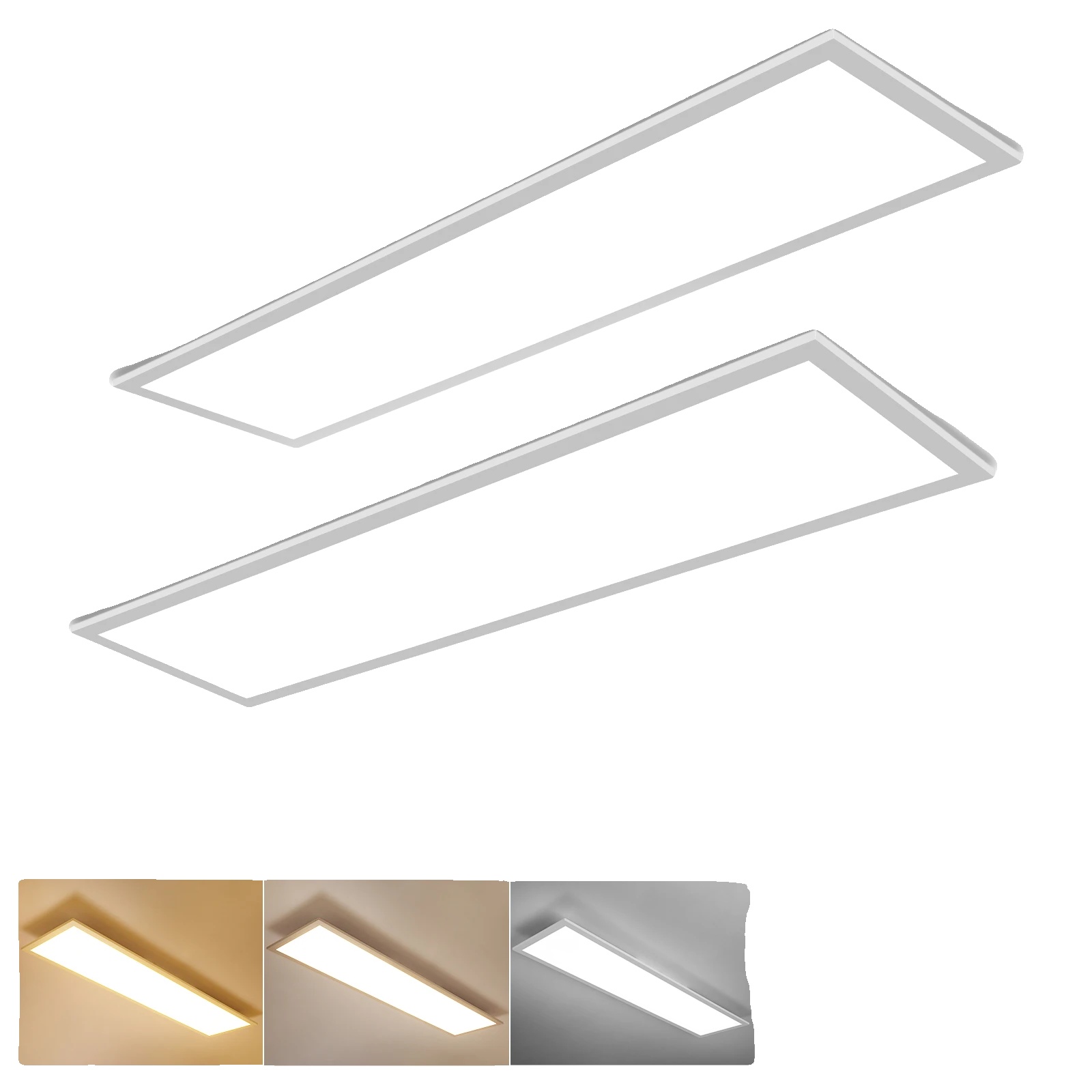 Deckenpaneelleuchte, Dimmbar, Mit Fernbedienung, 2pcs, Wechselbar-a, Weiss-a, 31-40w-a