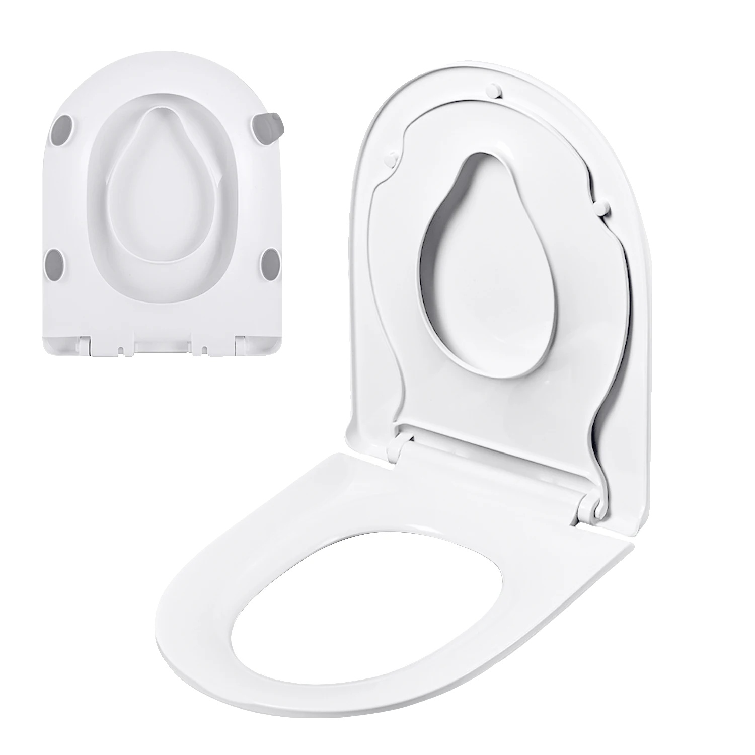 Toilettensitz, Integrierter Kindersitz, Schnellverschlussfunktion, Weiss