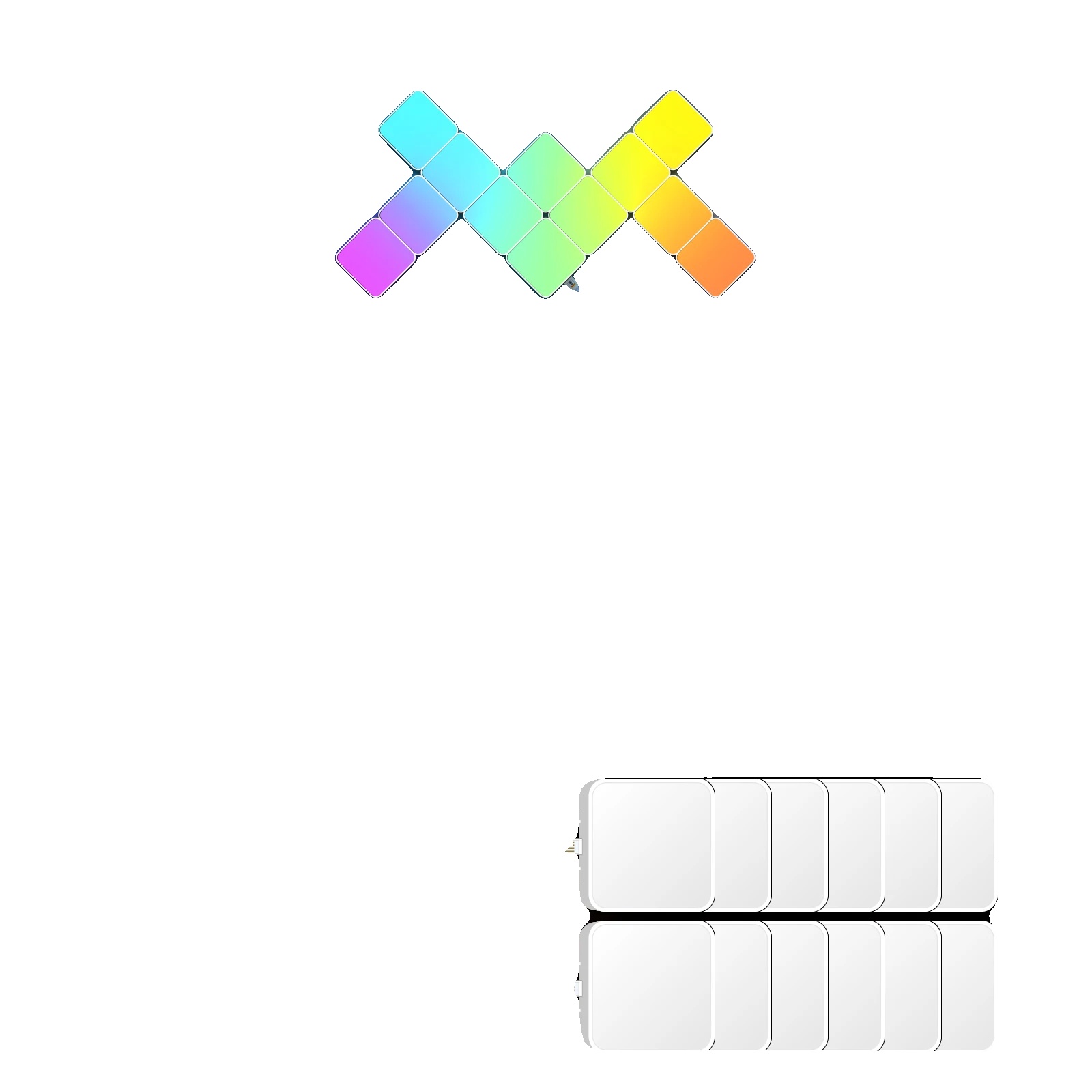 Led-wandlicht, Rgb-umgebungsbeleuchtung, Musik-synchronisationsfunktion, Quadratlicht12pcs