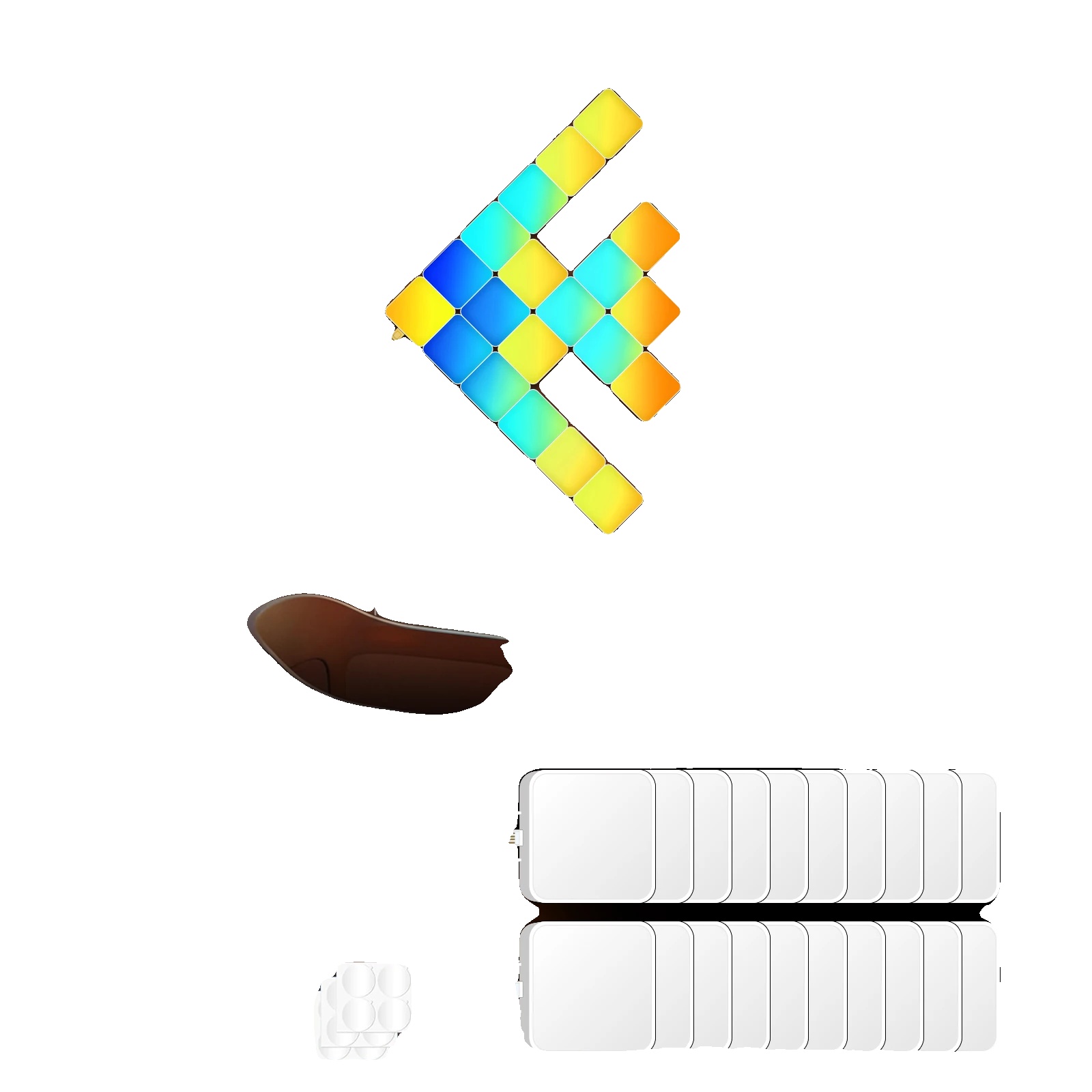 Led-wandlicht, Rgb-umgebungsbeleuchtung, Musik-synchronisationsfunktion, Quadratlicht20stk