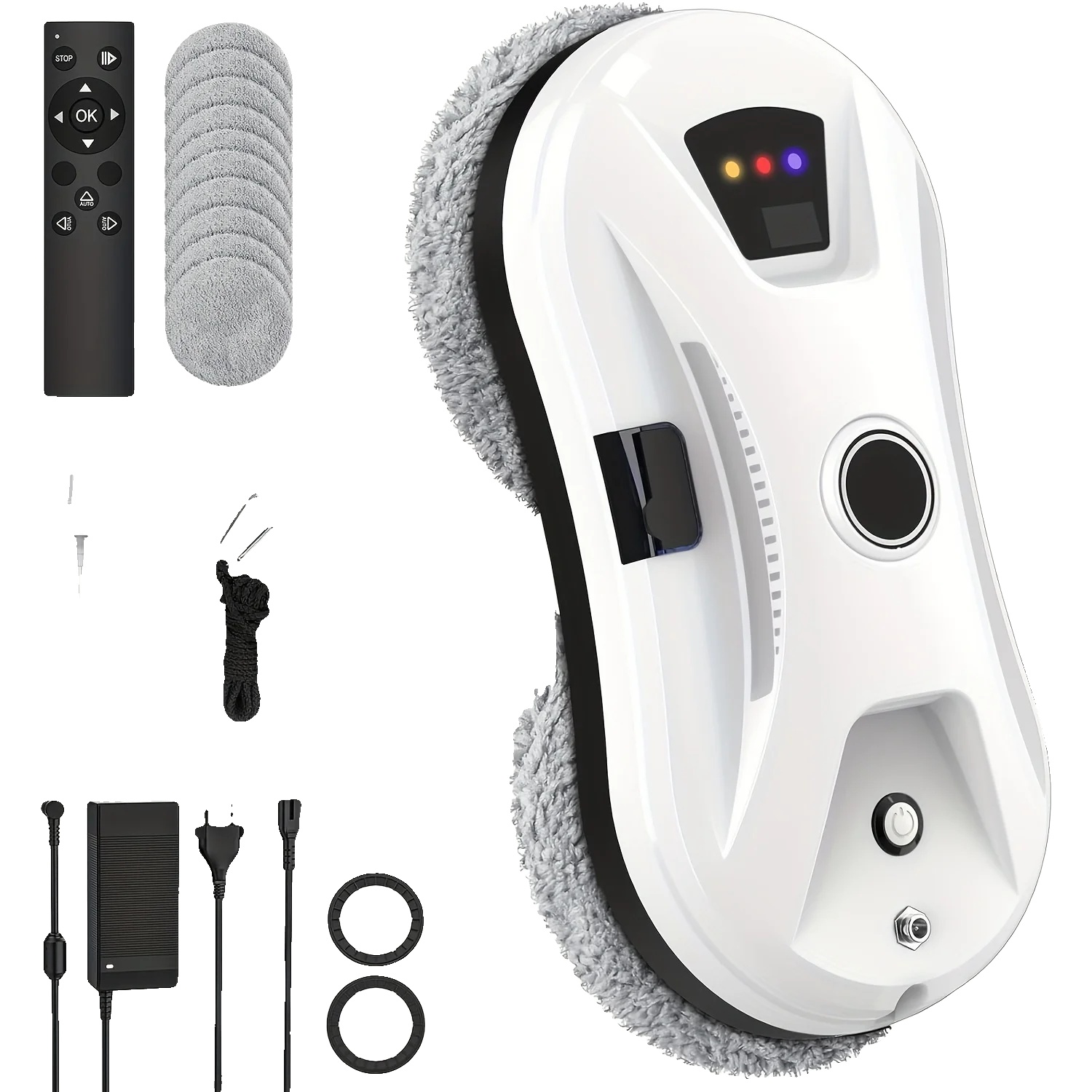 Fensterreinigungsroboter, Automatischer Wasserspray, Fernbedienung, Weiß