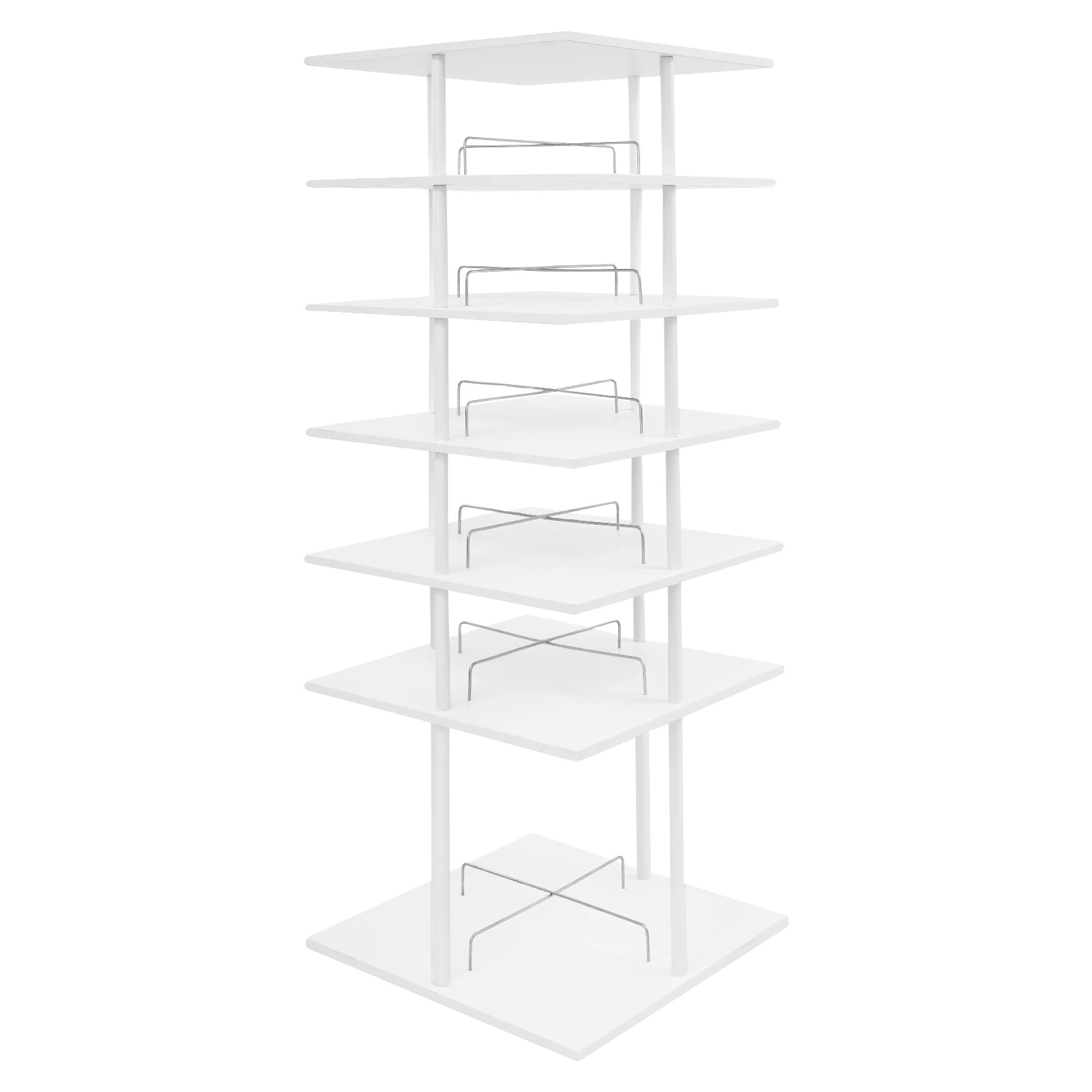 Schuhregal, 6-stöckiger Organizer, 360° Drehbar, Weiß