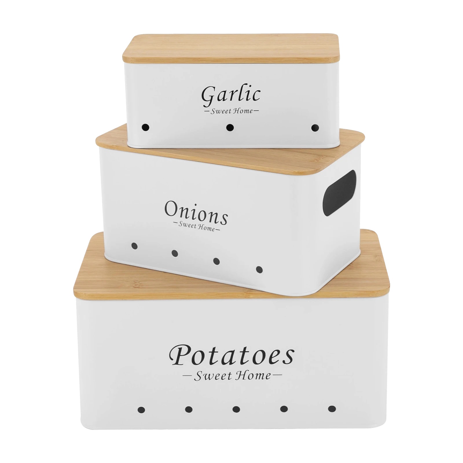 Aufbewahrungsbox, Set Von 3, Langlebige Gemüsebehälter, Weiss