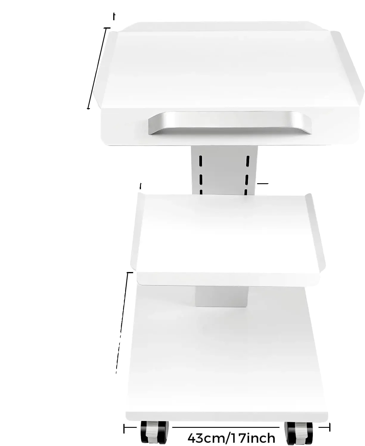 Laborwagen, Multifunktionales 3-ebenen-design, Einfache Mobilität, Weiss