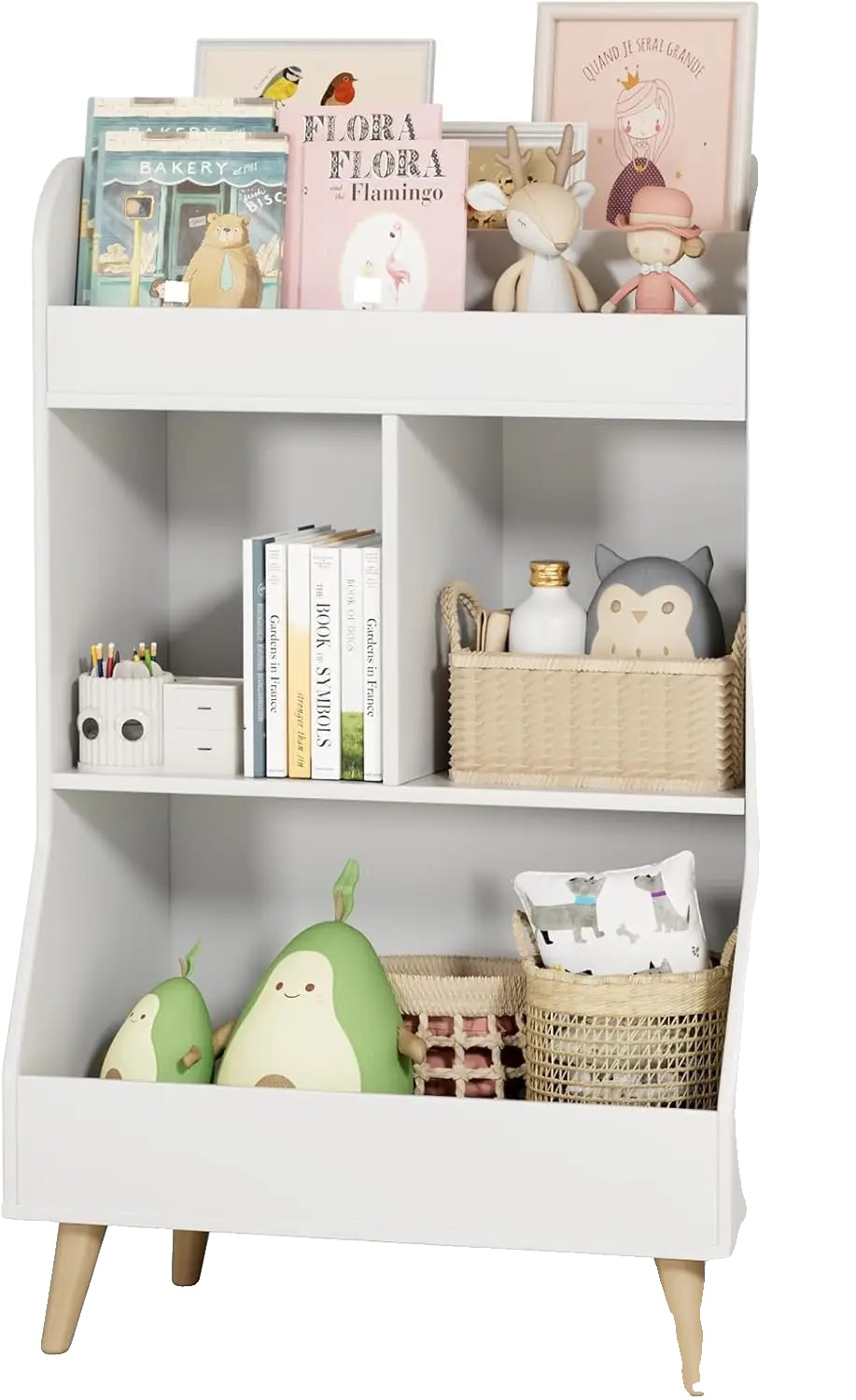 Kinderaufbewahrungseinheit, 5 Fächer, Langlebiges Design, Weiß