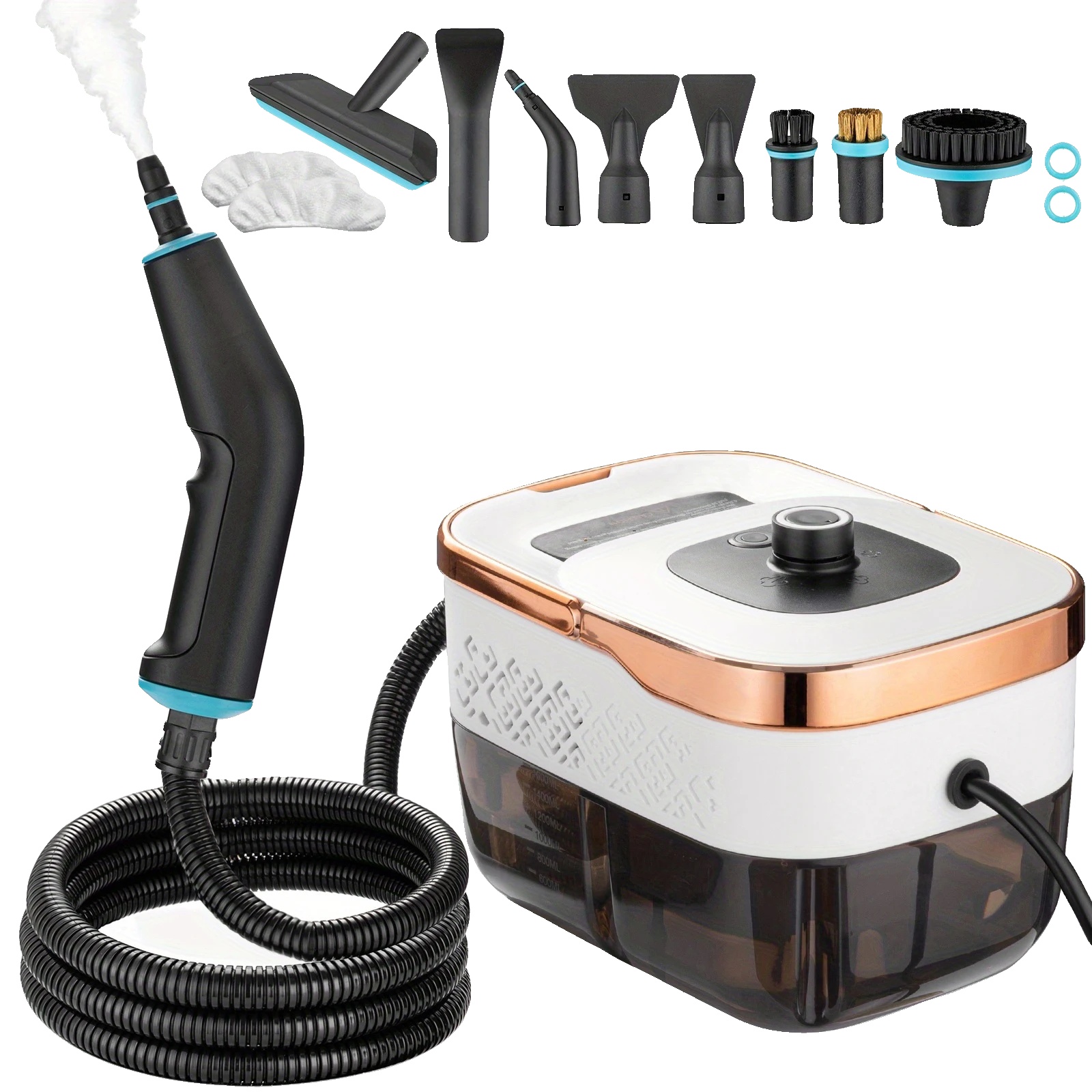 Dampfreiniger, Hochdrucktechnologie, 10+ Zubehörteile, Weiß, 220 V, Eu