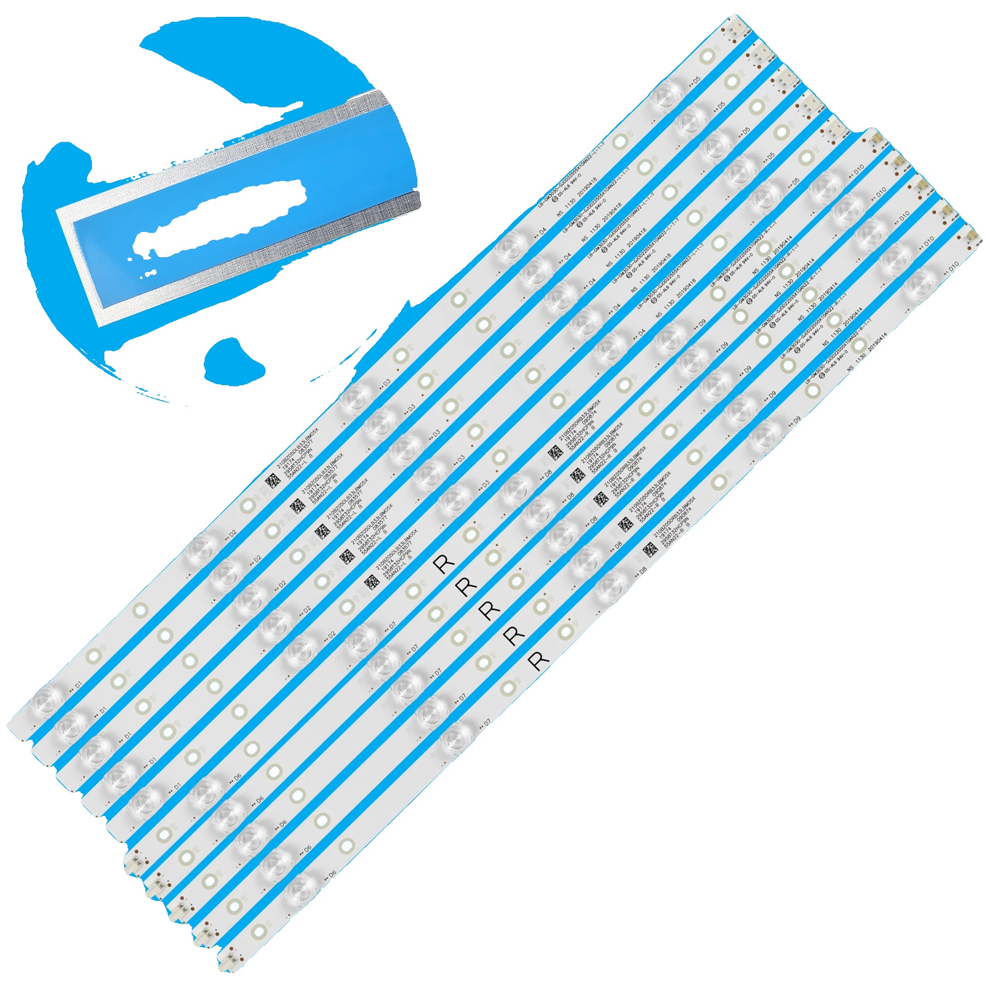 Led-lichtleiste, 10800mm Länge, 10 Led-perlen Pro Leiste, 3v Spannung, Ce-zertifiziert, Kompatibel Mit 55pus6754/12