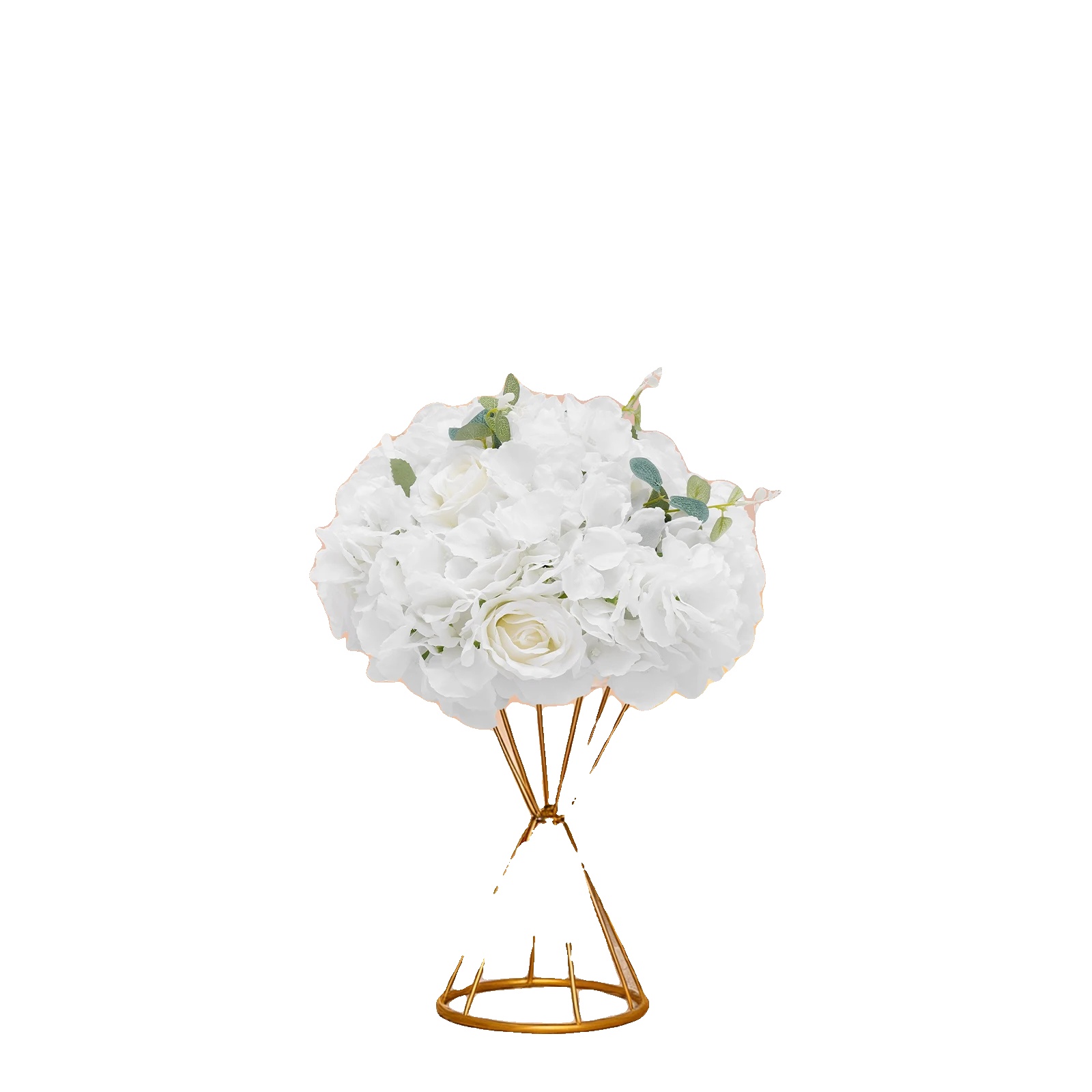 Blumenball-strauß, Seiden- Und Kunststoffmaterial, 10 Blumenbälle, Abmessungen 40x40x20 Cm, Basisdurchmesser 20 Cm, Handgefertigte Anordnung