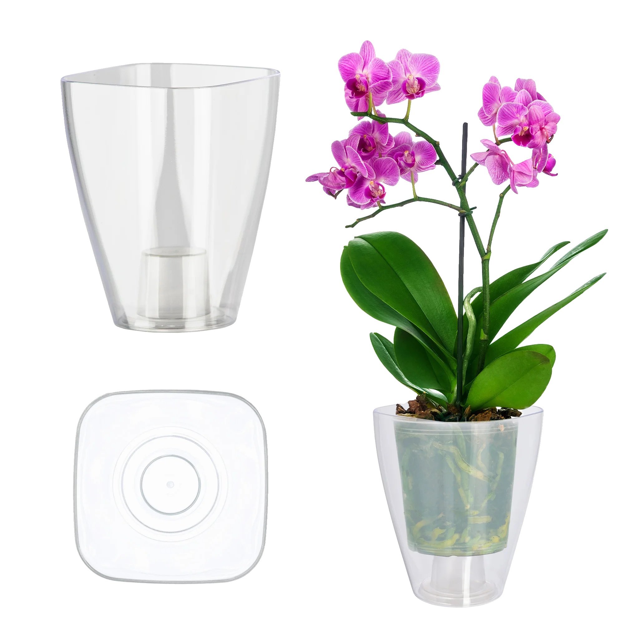 Blumentopfdeckel, Elegantes Design, Universelle Kompatibilität, Weiss, Klein-b