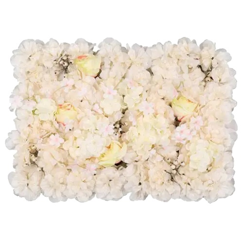 Blumenwandpaneel, Seidenmaterial, Vielseitige Veranstaltungsdekoration, Weiss