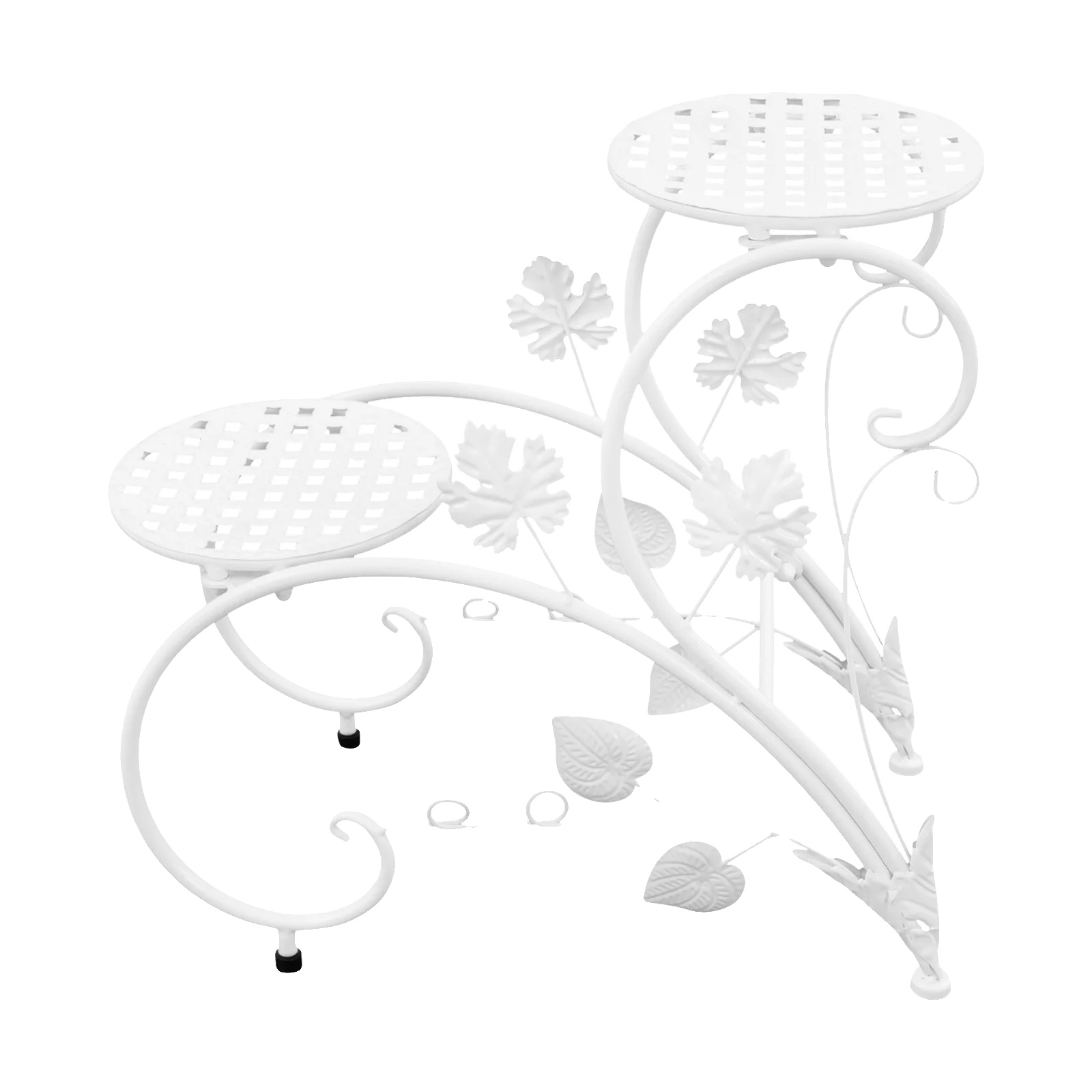 Blumenständer, Vintage-eisen-design, Robuste Konstruktion, Weiß, M