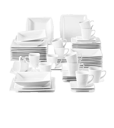 Essgeschirr, Elegantes Porzellan, Umweltfreundliches Design, 60-teile