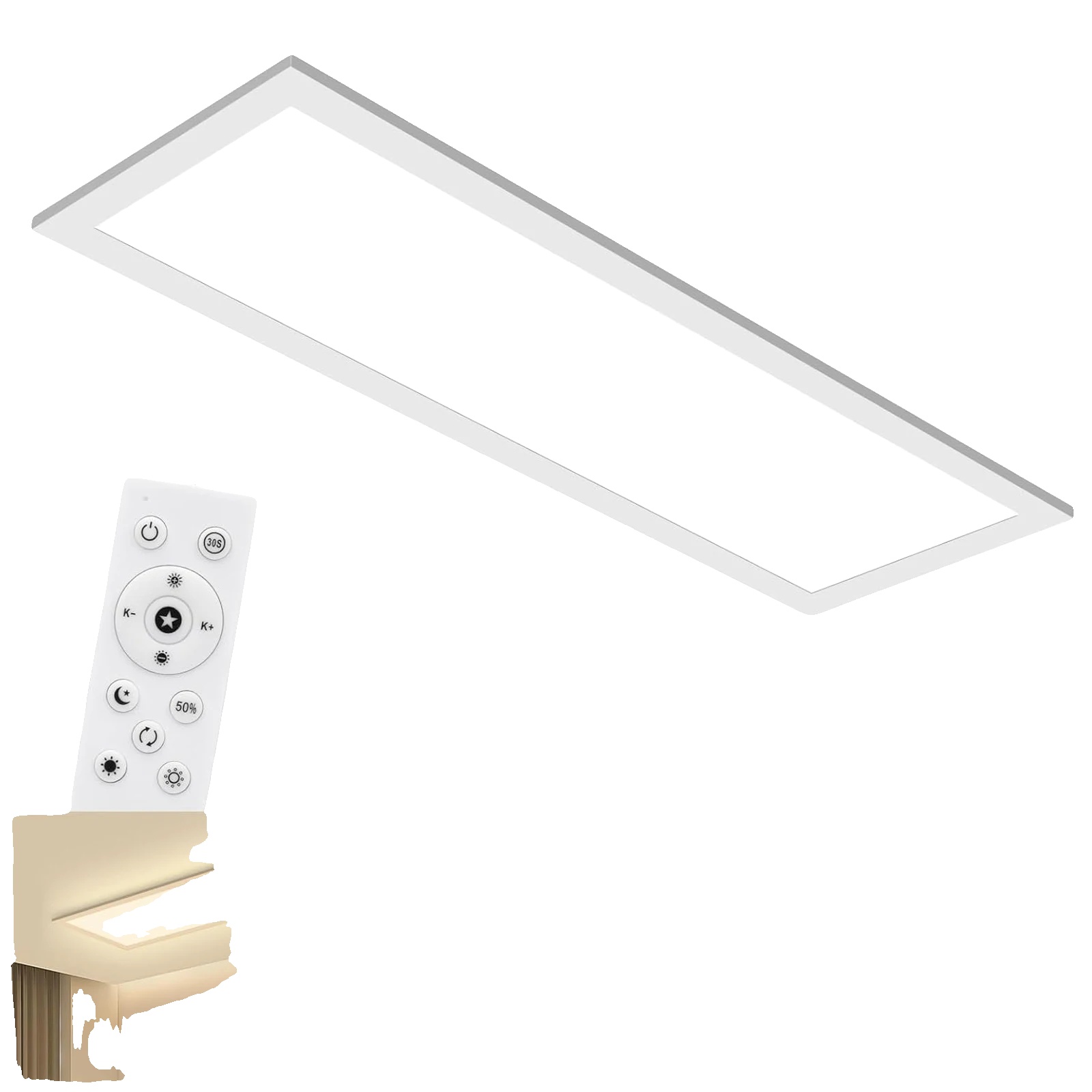 Deckenleuchte, Dimmbare Flachpanel, Einstellbare Helligkeit, 1stück, 21-30w