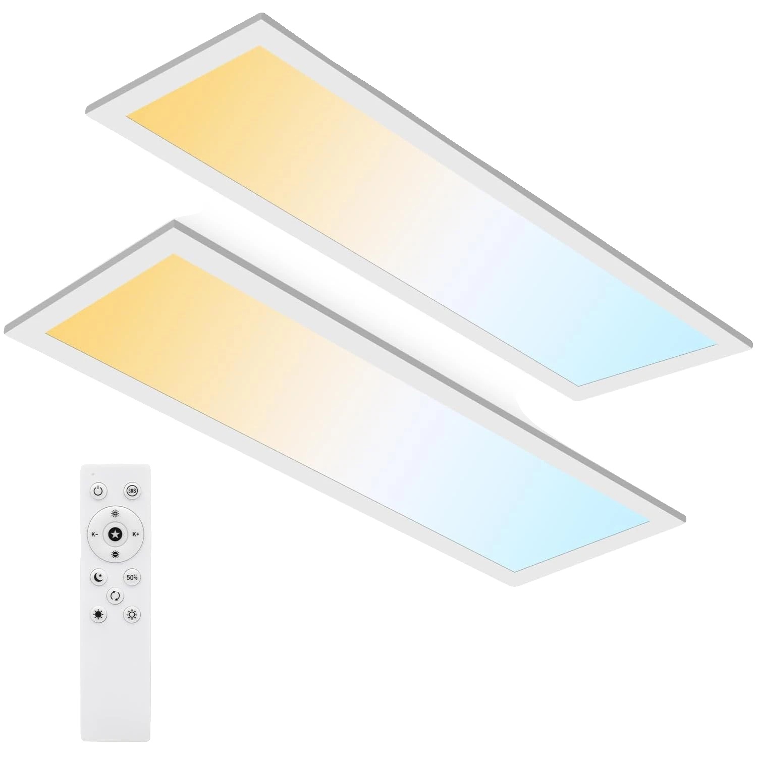 Deckenleuchte, Dimmbare Flachpanel, Einstellbare Helligkeit, 2stück, 21-30w-a