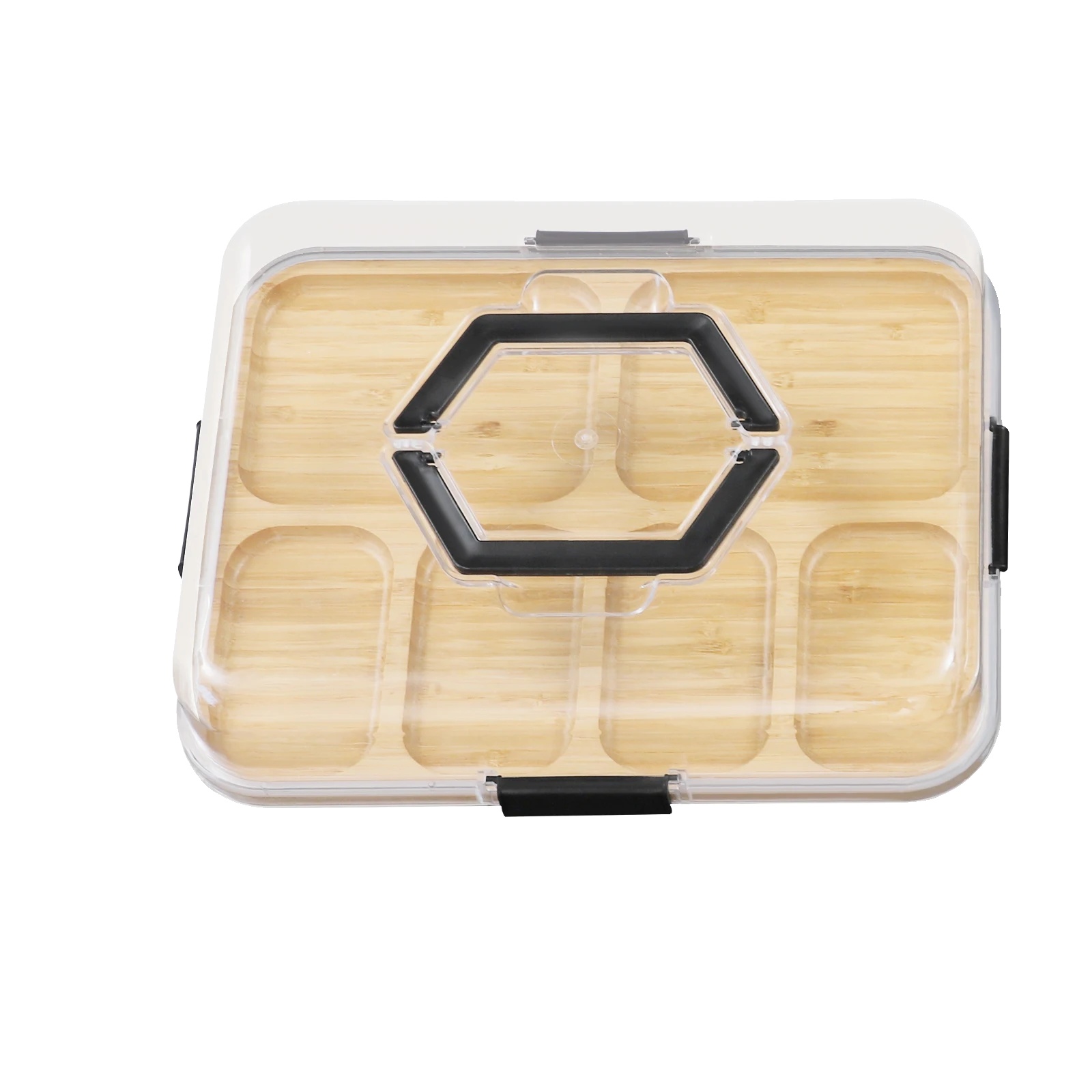 Charcuterie-board, Set Aus 2, Snap-fit-design, 6 Fächer