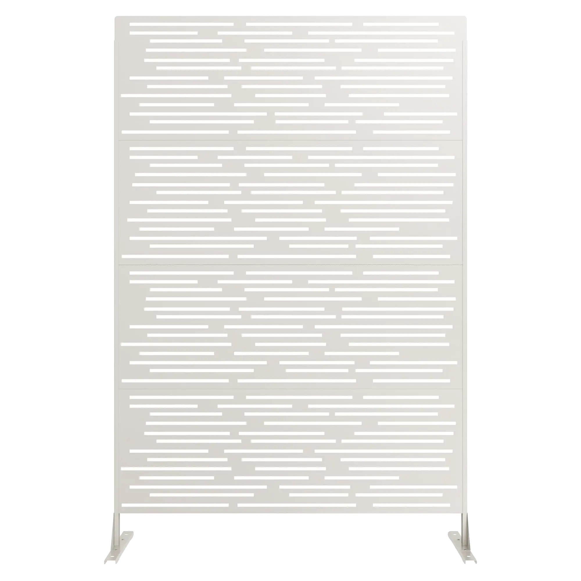 Privatsphäre Bildschirm, Freistehendes Design, Rostbeständiges Material, Gestreift – Weiß