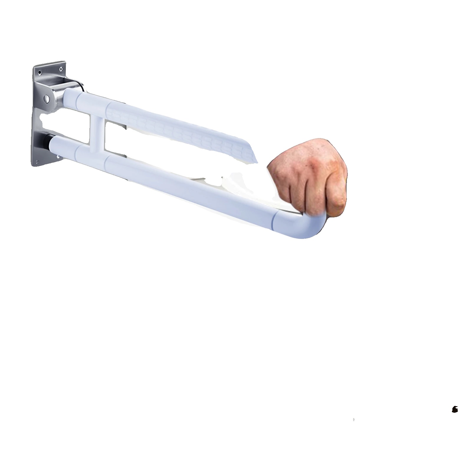Toilettengriff, Edelstahl, Klappbar, Abmessungen 600x80x200 Mm, Tragfähigkeit 300 Kg, Gewicht 2,7 Kg
