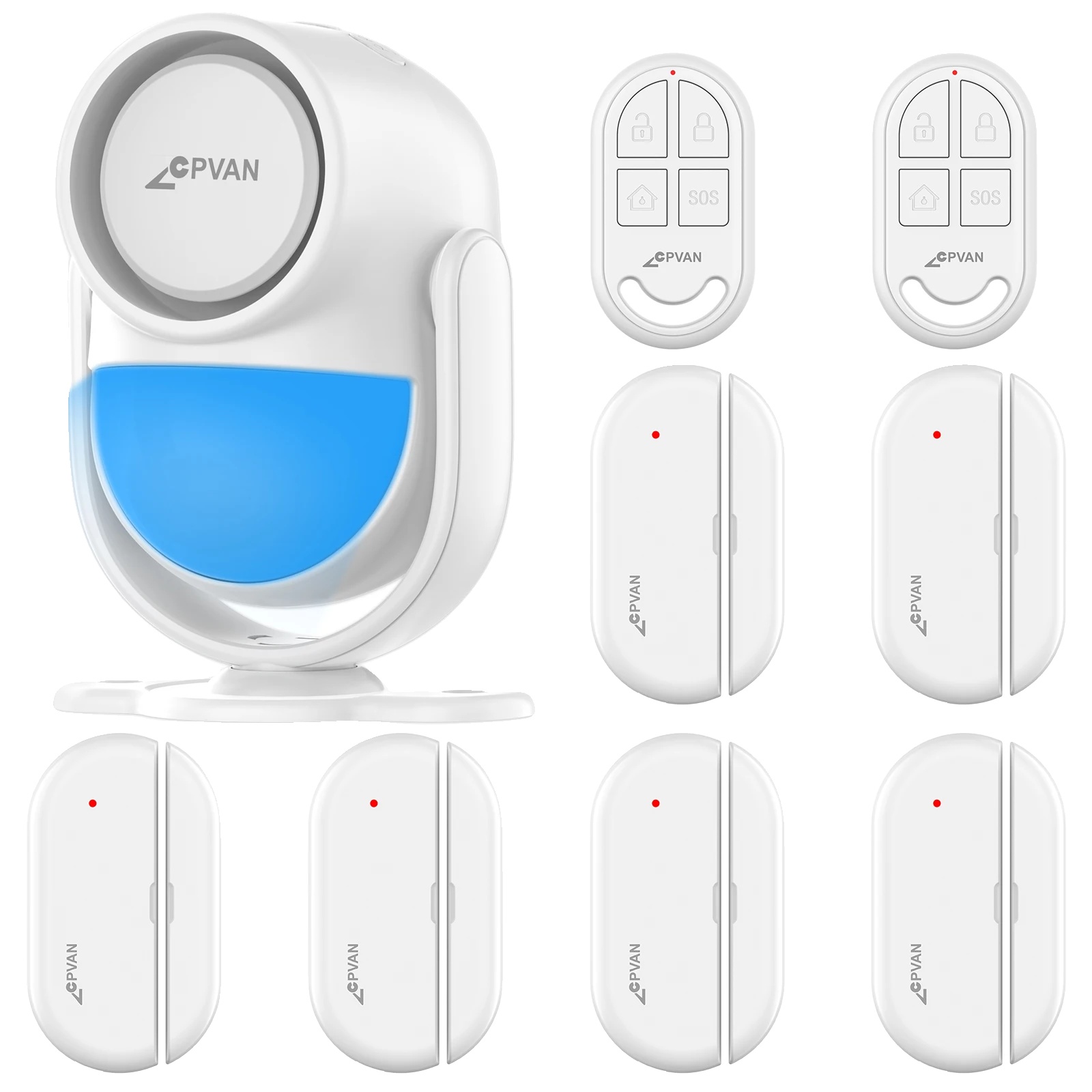 Intelligentes Alarmsystem, 120 Db Alarm, Bewegungs- Und Türsensoren, Kit D Weiß