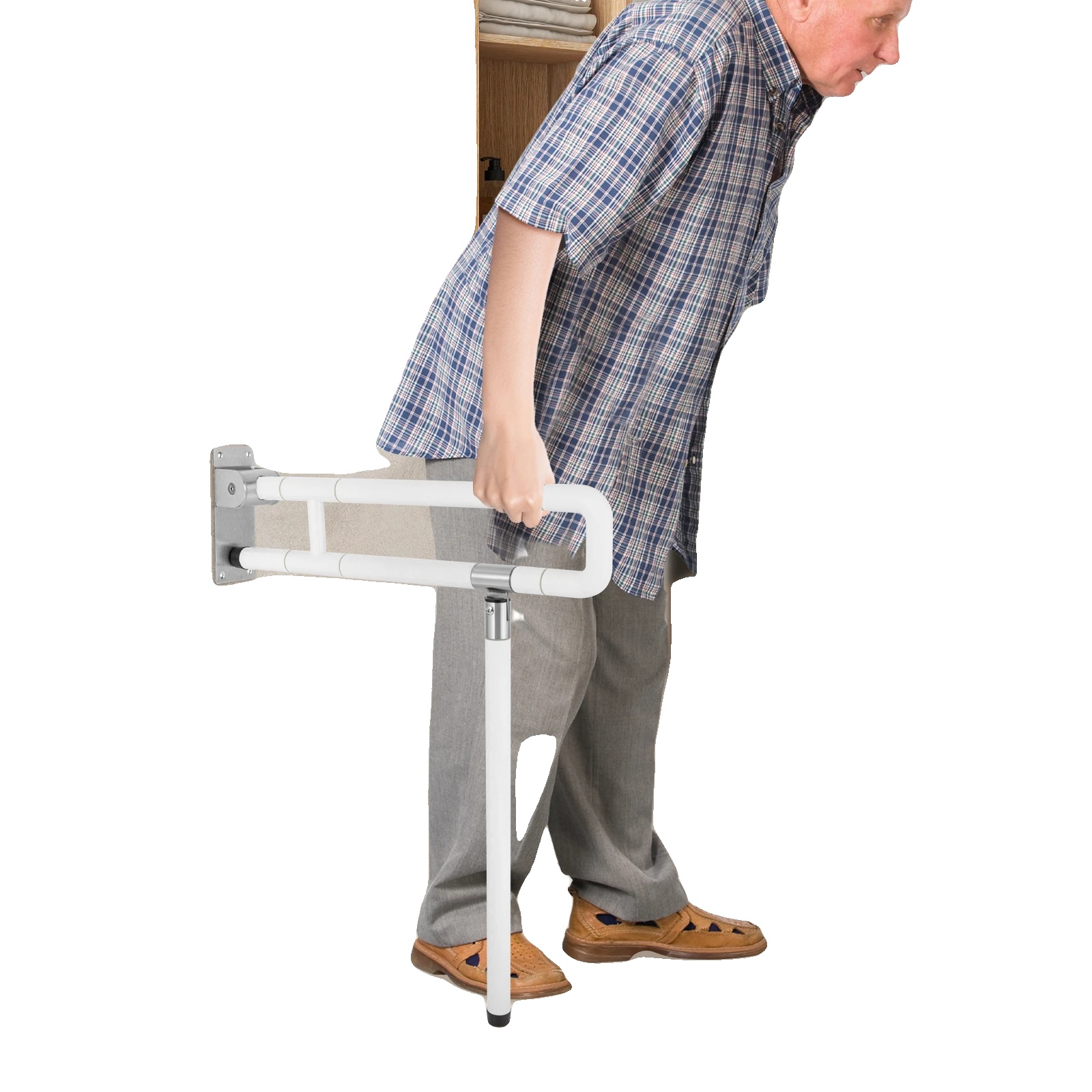 Klappbare Haltestange, Maximale Tragfähigkeit 100 Kg, Rohrdurchmesser 3,2 Cm, Dicke Der Montageplatte 0,3 Cm, Antibakterielles Material,