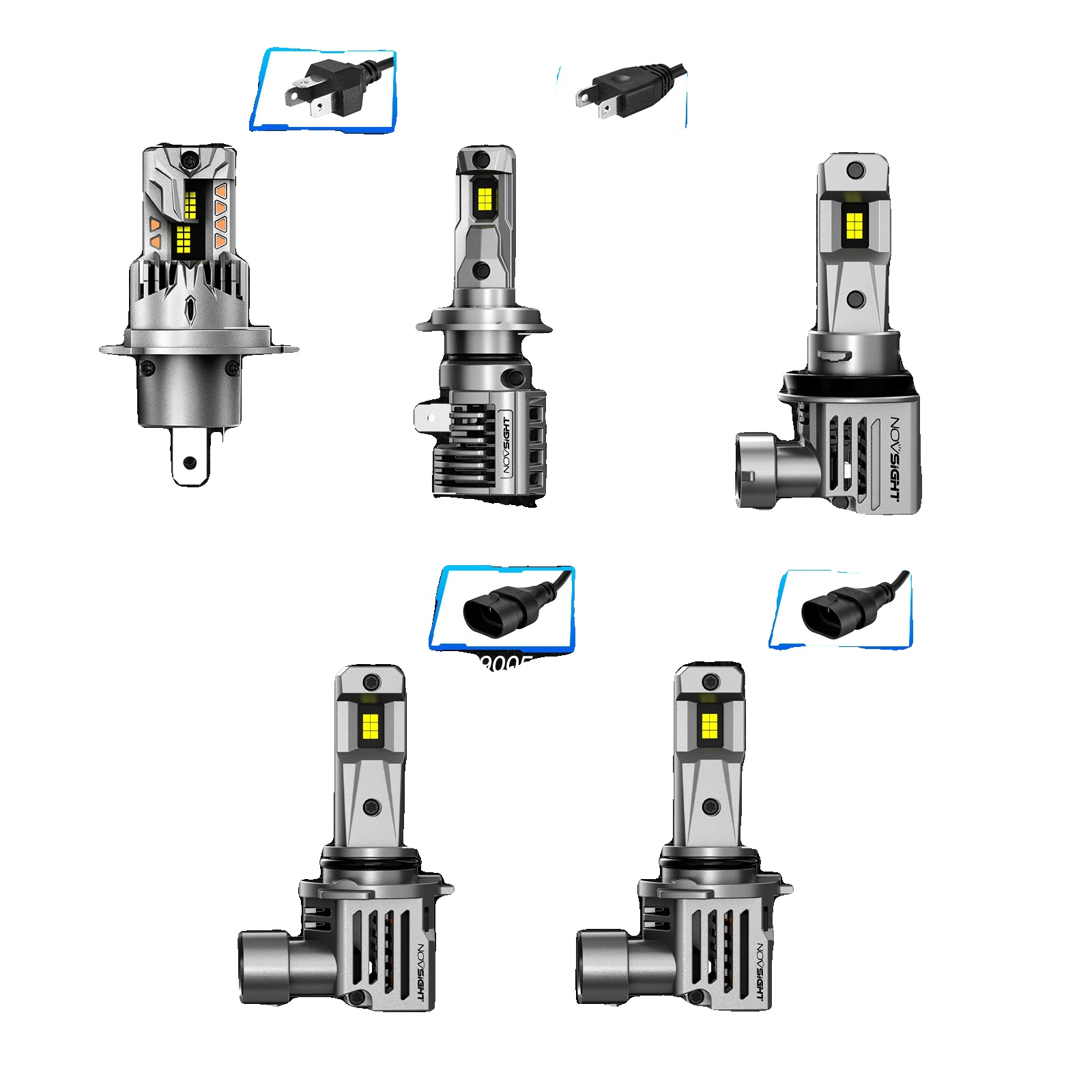 Led-scheinwerferlampen, Hohe Lumenleistung, Universelle Kompatibilität, Silber-b, H8 H9 H11 H16jp-a