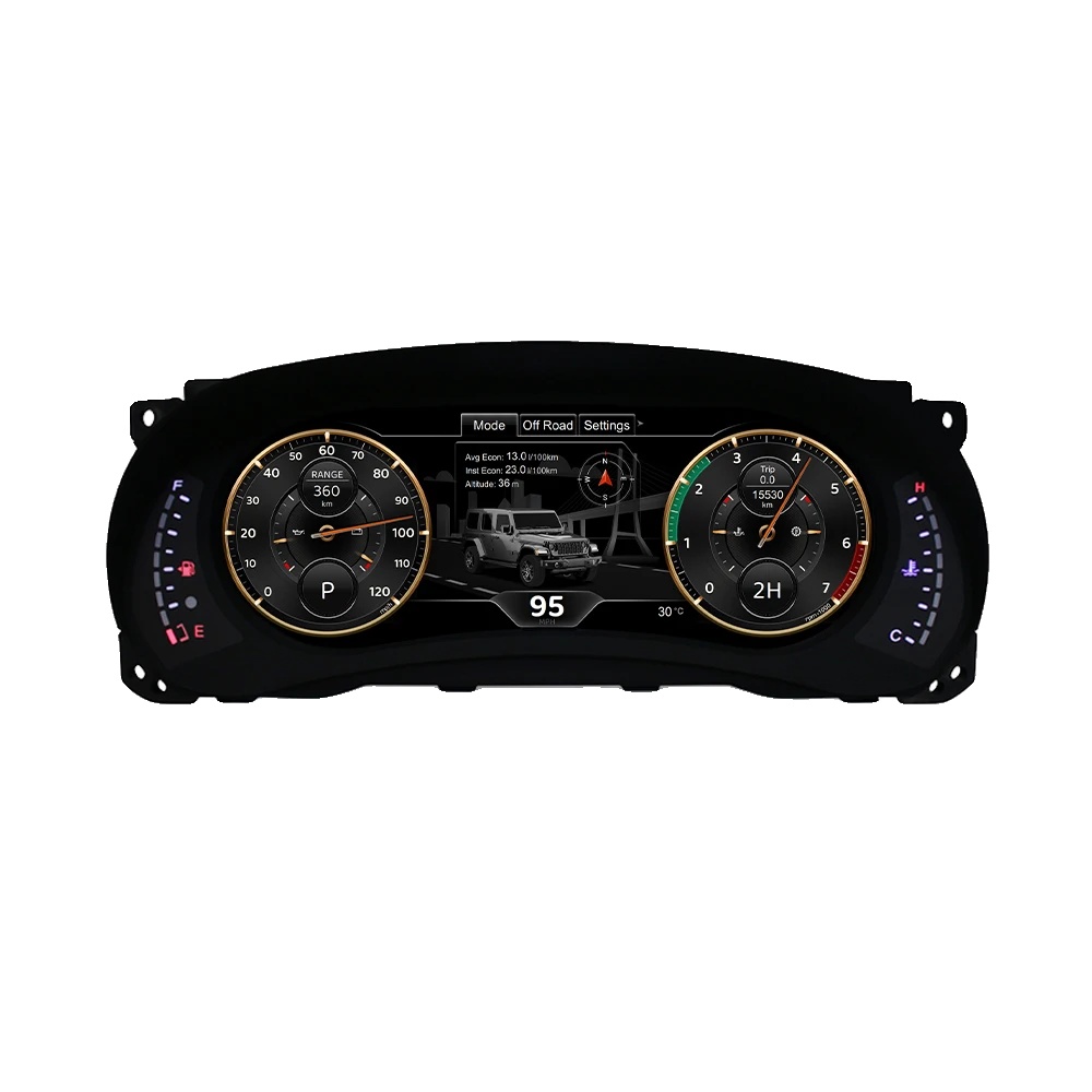 Digitales Instrumentencluster, 12,3-zoll-display, Kompatibel Mit Jeep Wrangler Jk, Weiss
