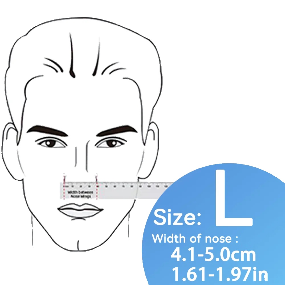 Nasen-cpap-maske, Silikonpolster, Verstärktes Kopfband, L
