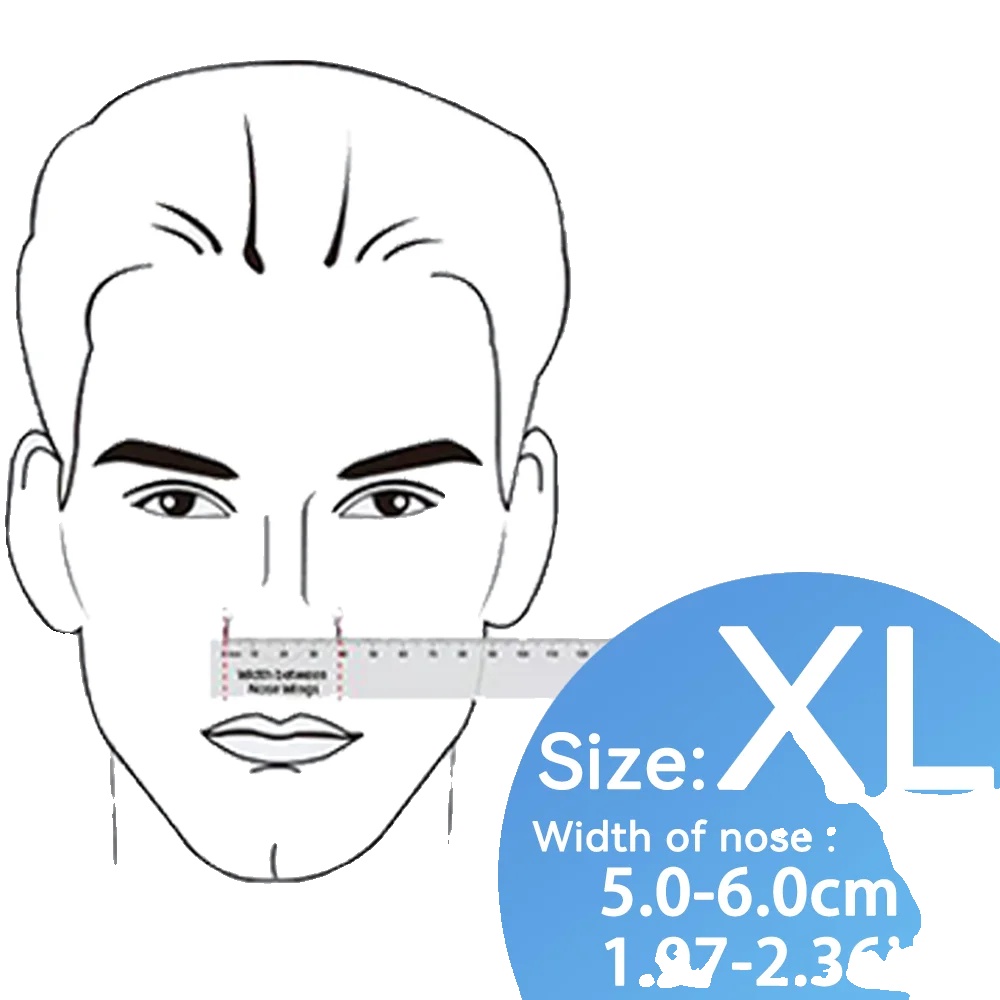 Nasen-cpap-maske, Silikonpolster, Verstärktes Kopfband, Xl