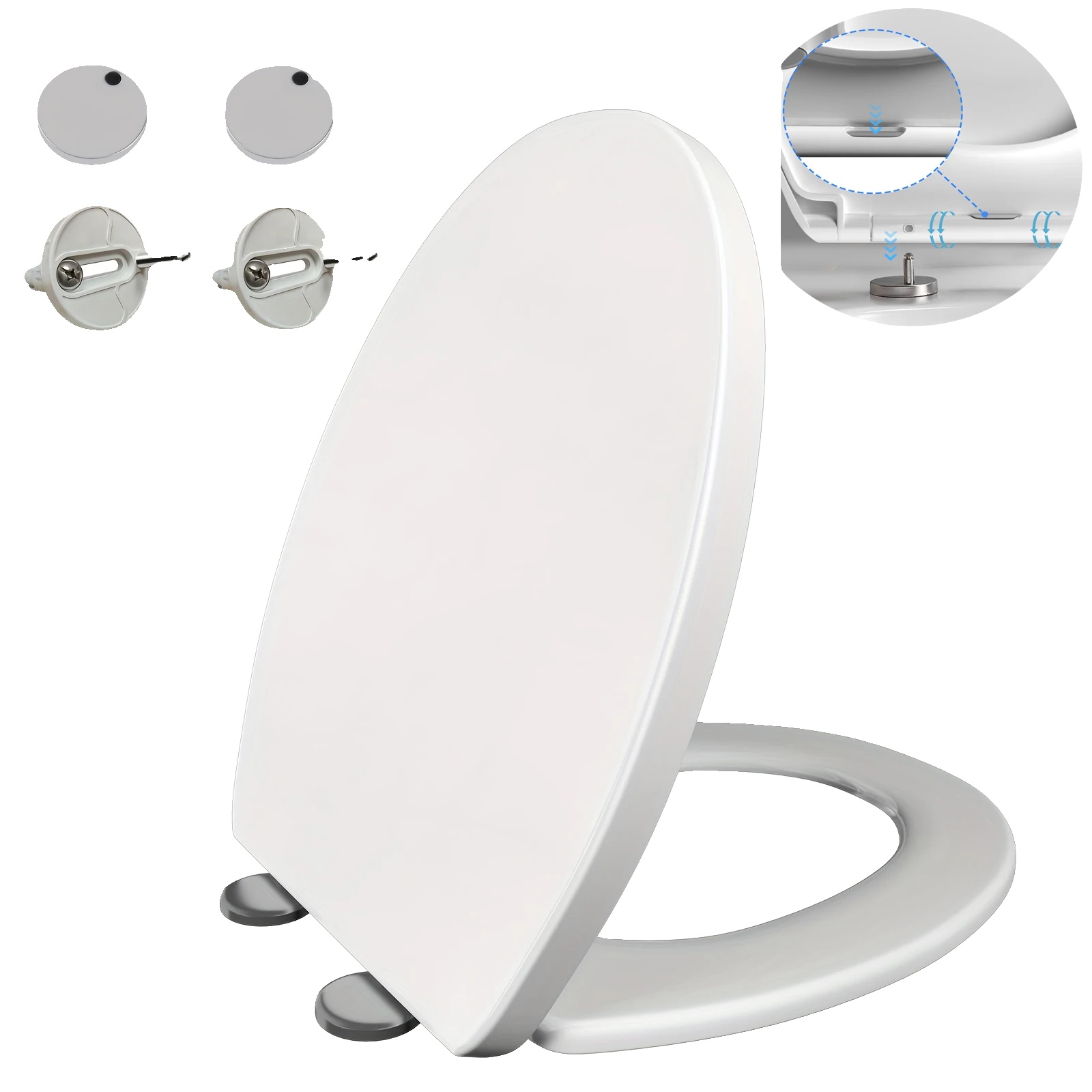Toilettensitz, O-form, Soft-close-funktion, Weiss