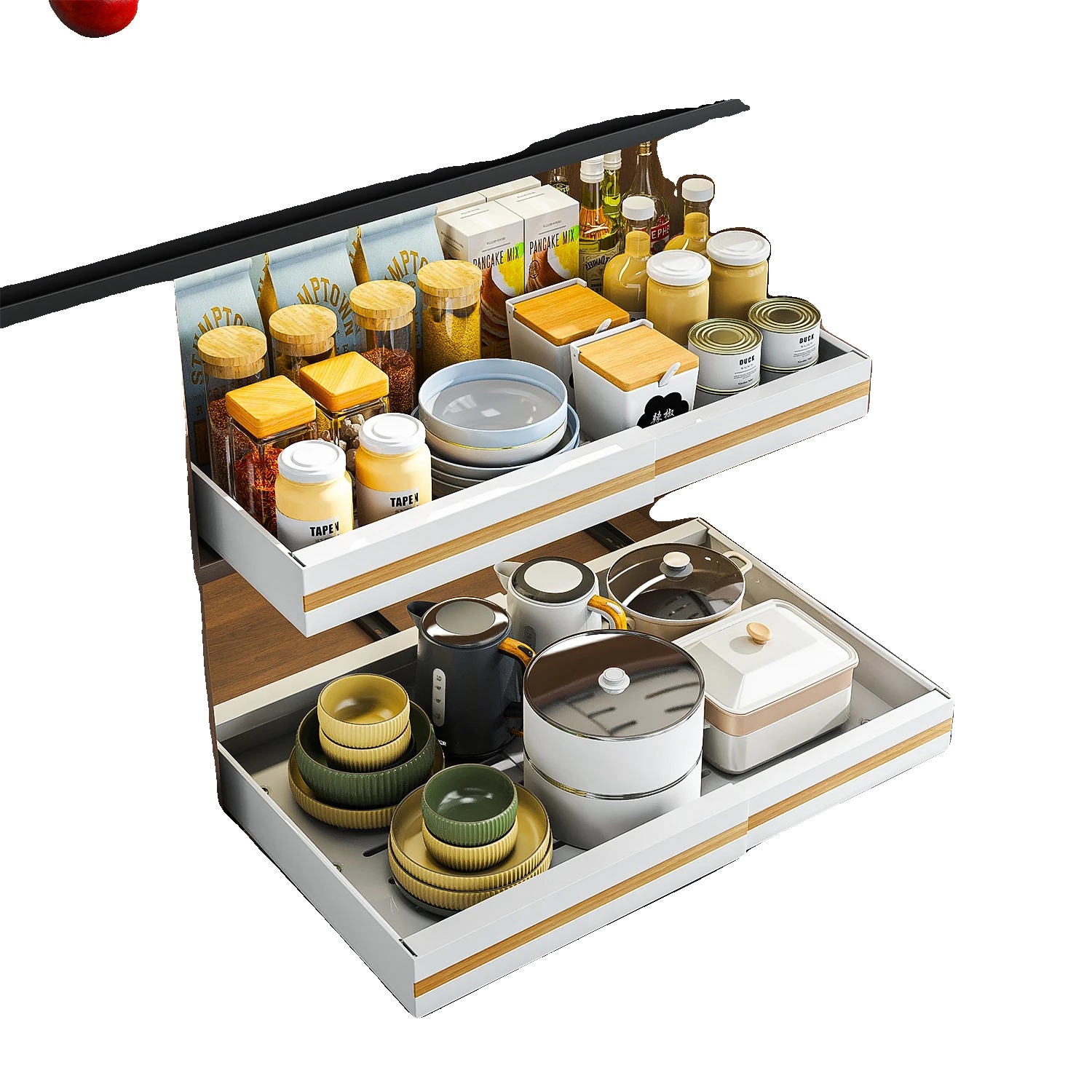 Schrankorganizer, Verstellbares Design, Robuste Aufbewahrung, Weiß-2stück